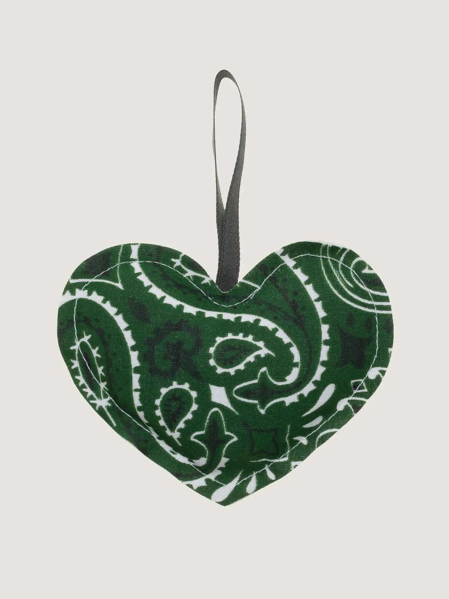 Christmas bauble - HEART - Week-End Green / Beige