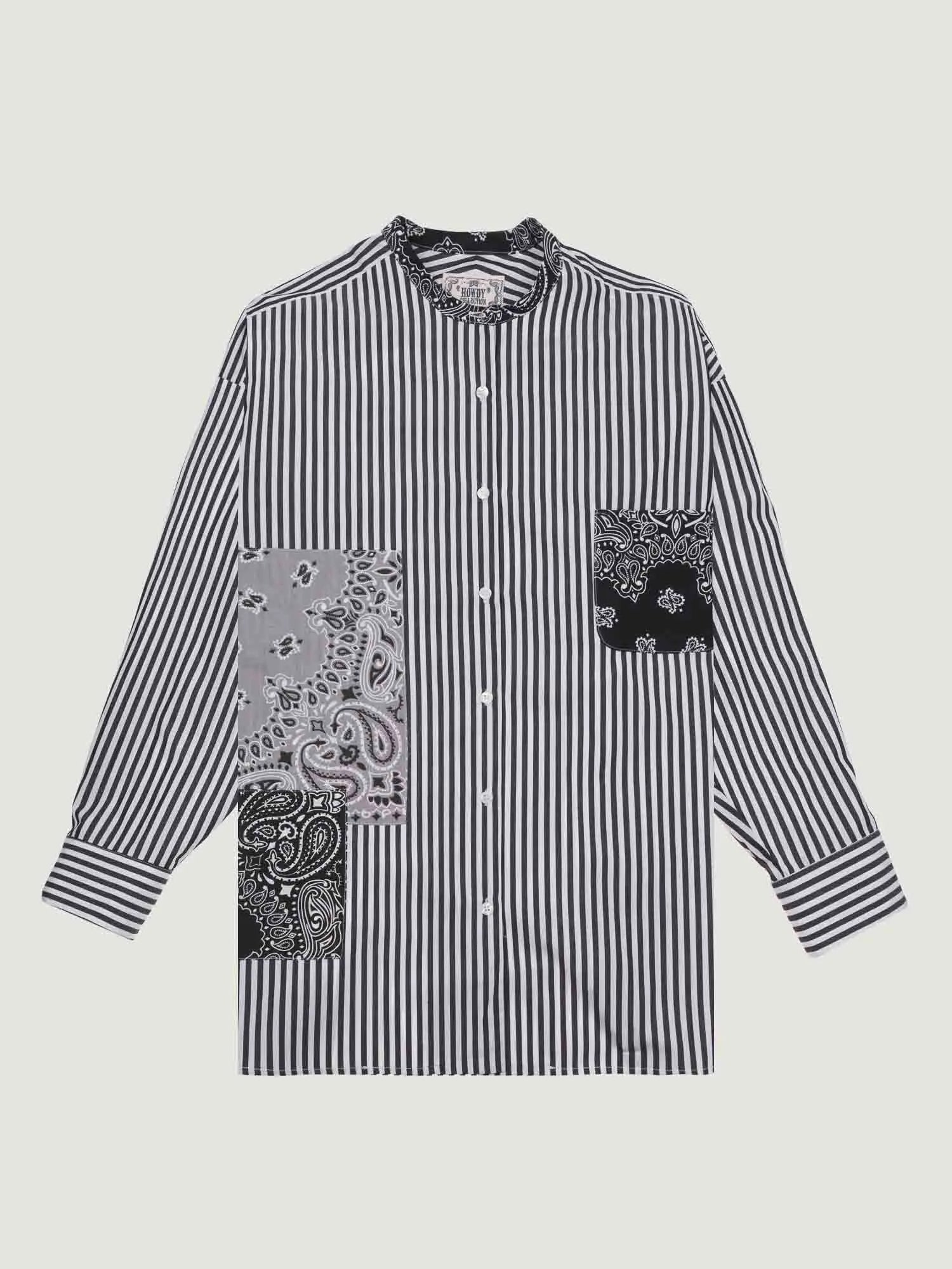 Chemise rayée unisexe - Black