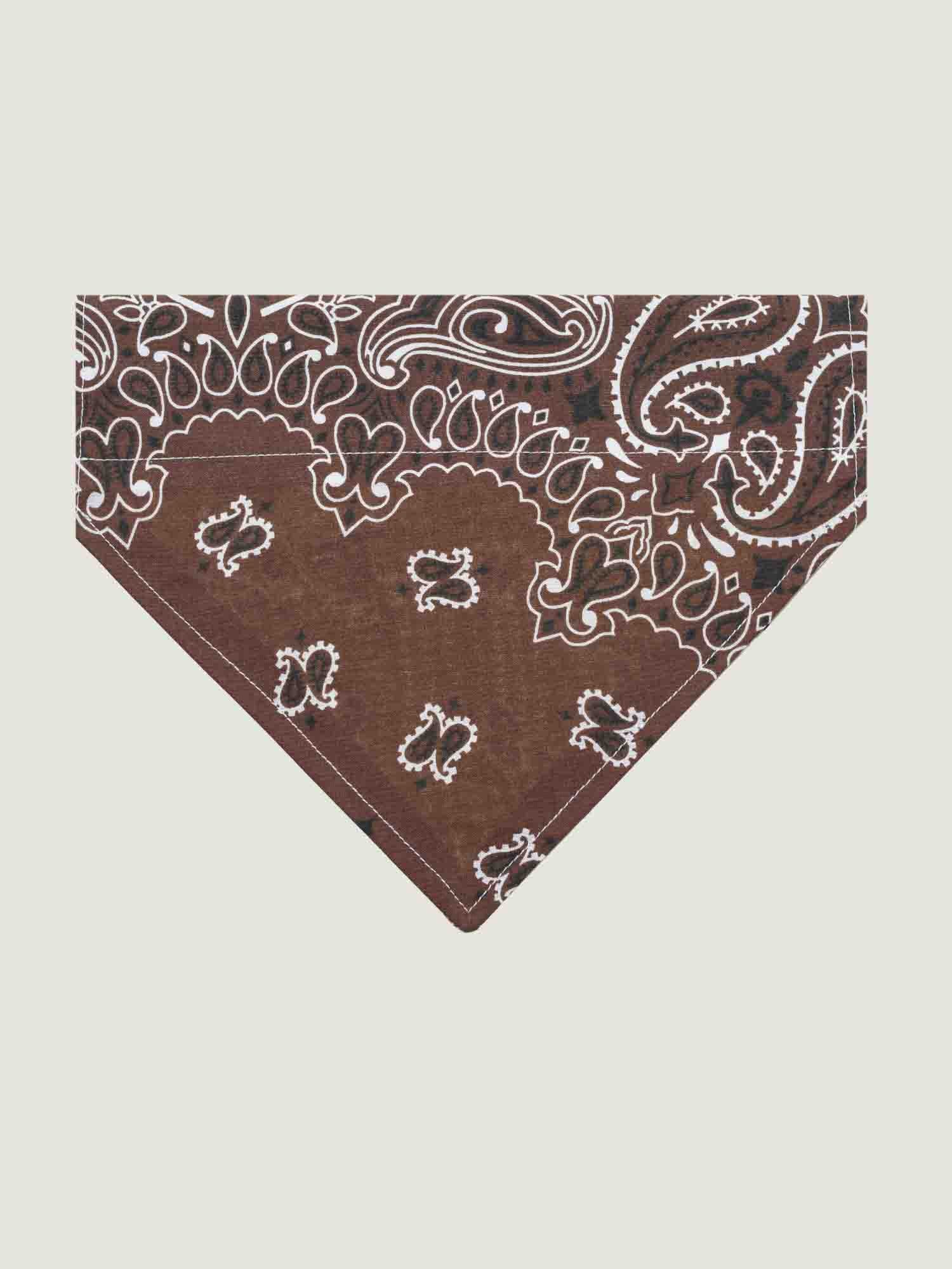 Grand bandana collier chien - Marron / Beige - Taille L