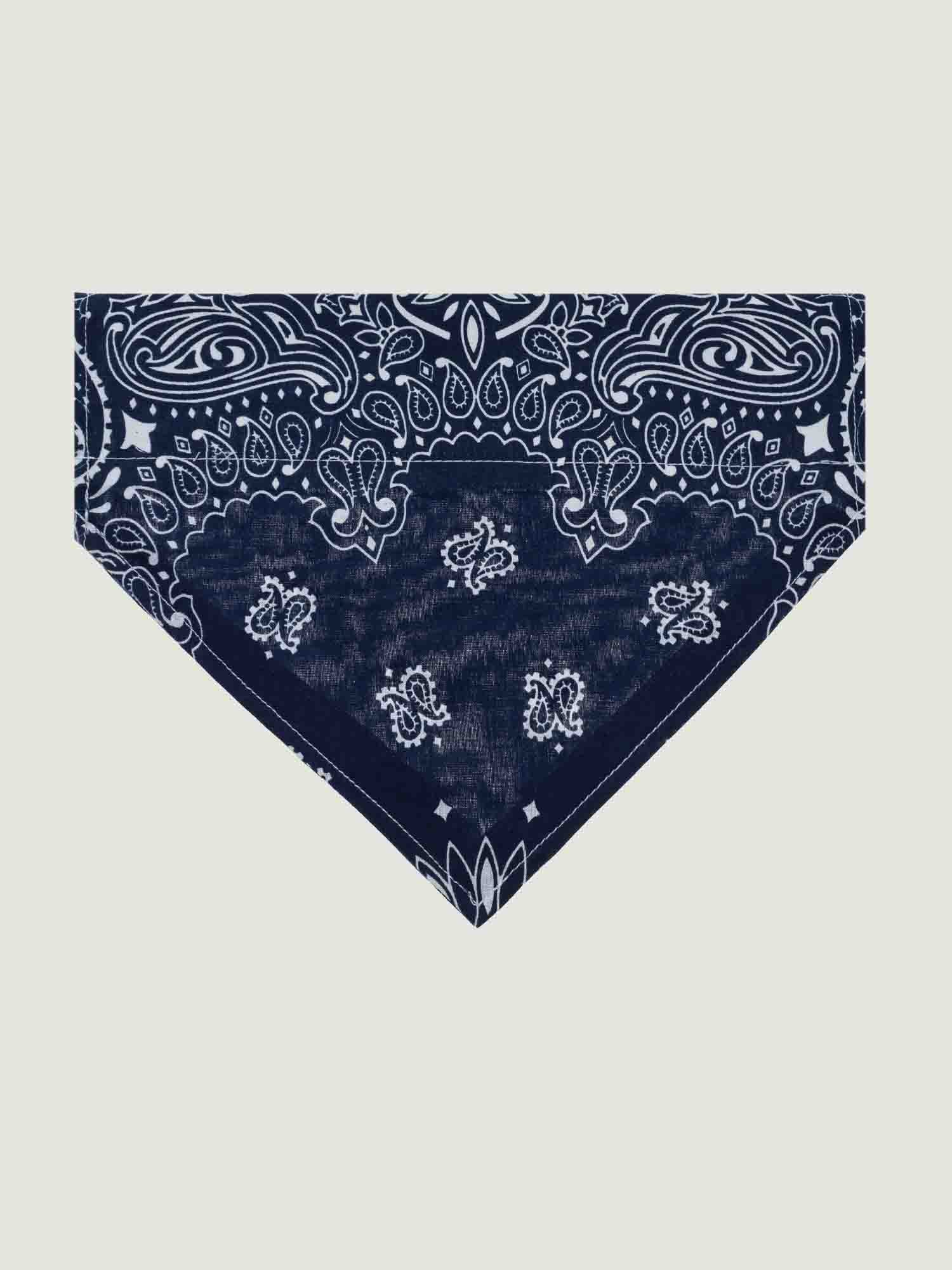 Grand bandana collier chien - Navy / Chambray - Taille L