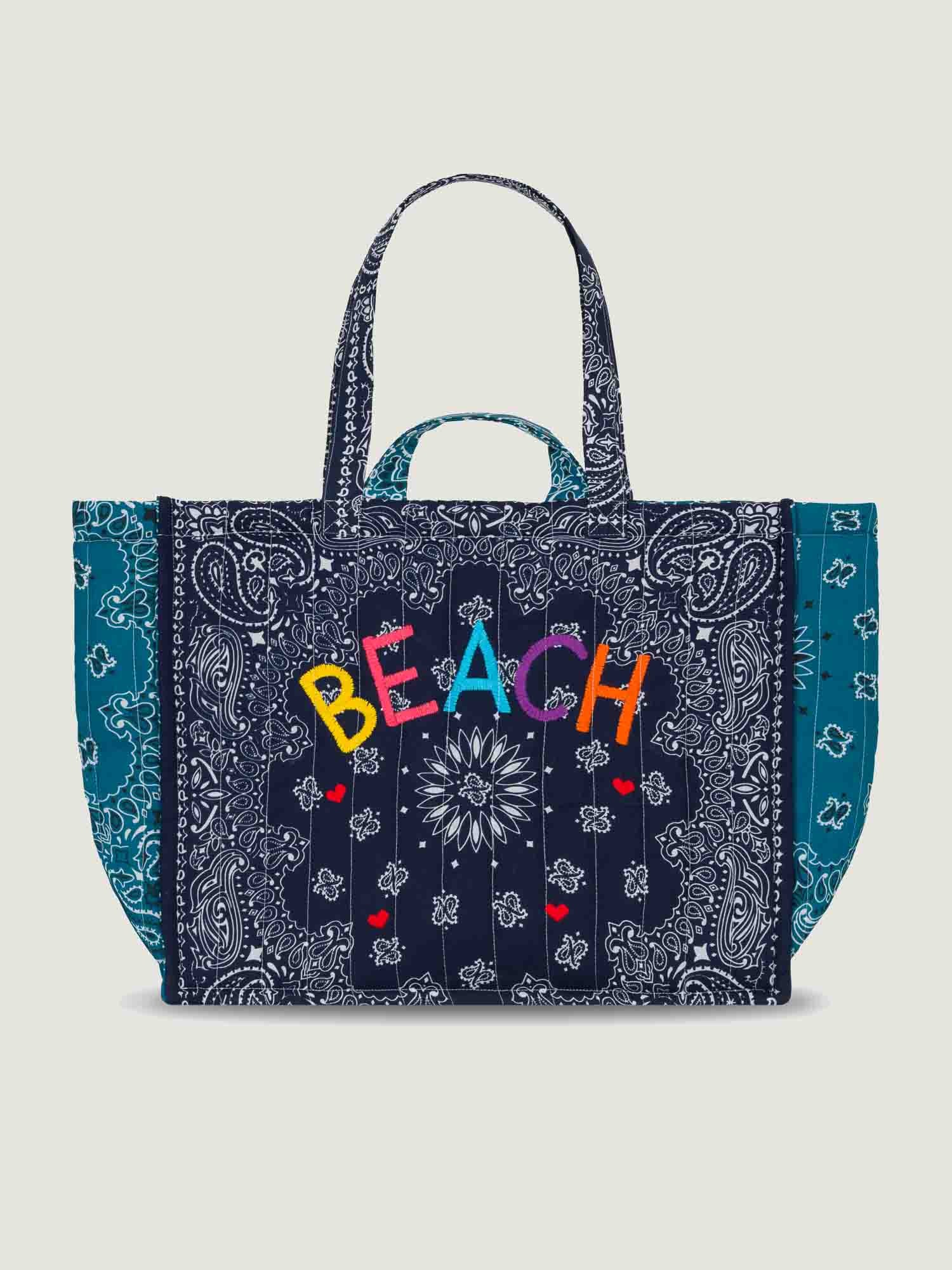 Maxi Cabas Matelassé  -  BEACH - Navy / Pétrole