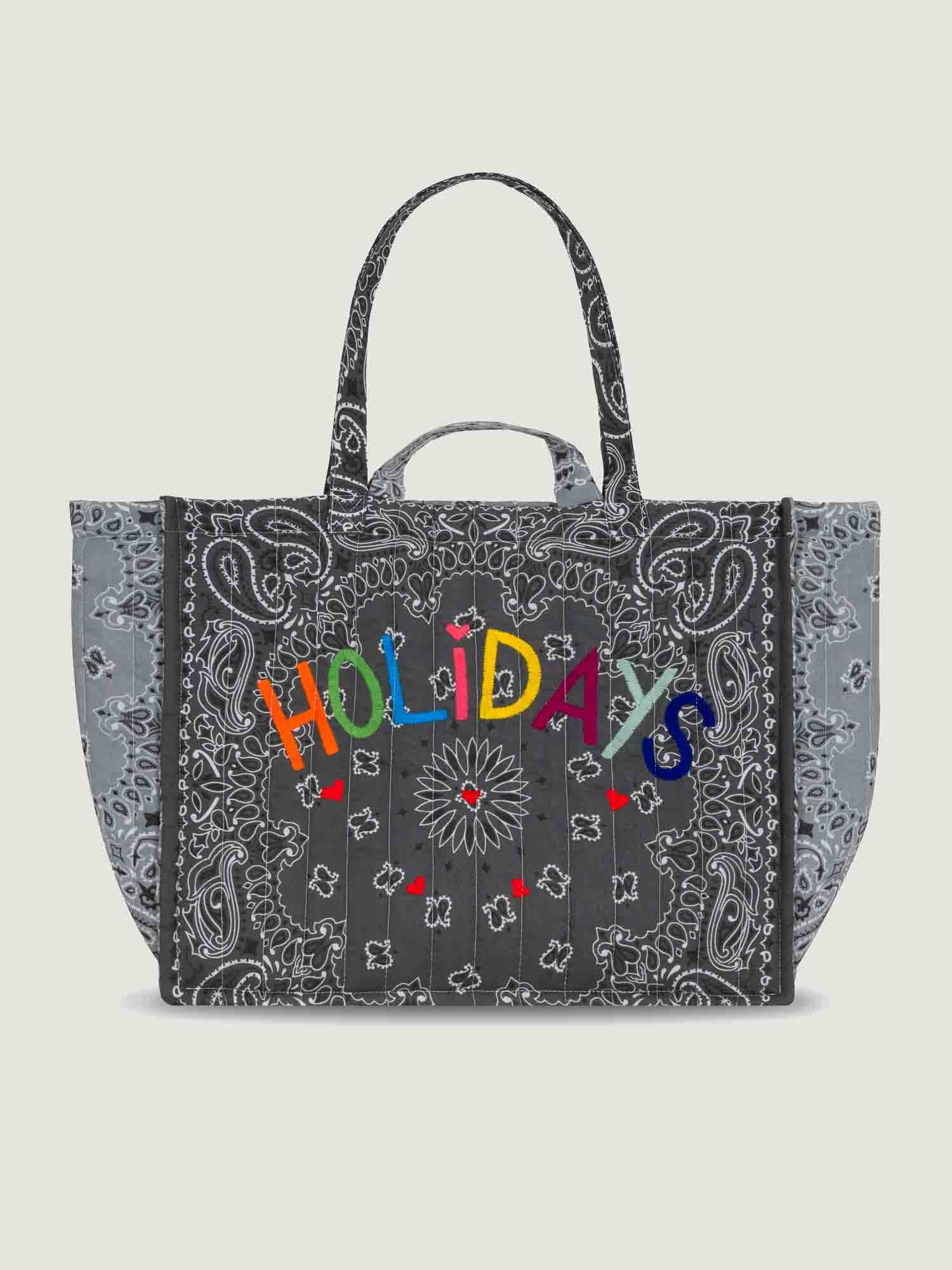 Maxi Cabas Matelassé - HOLIDAYS - Dark Grey / Pale Grey
