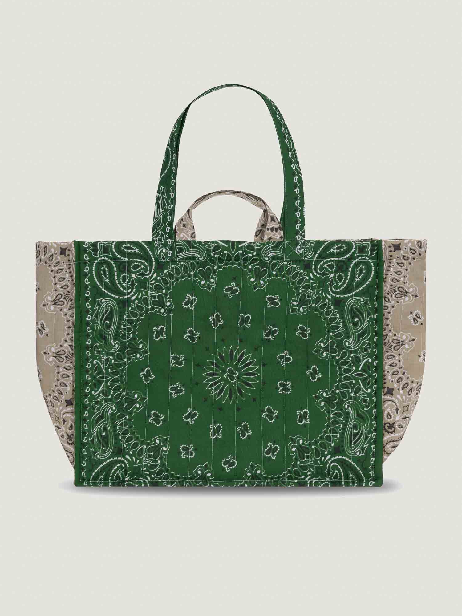 Maxi Cabas Matelassé - Vert Week-End / Beige