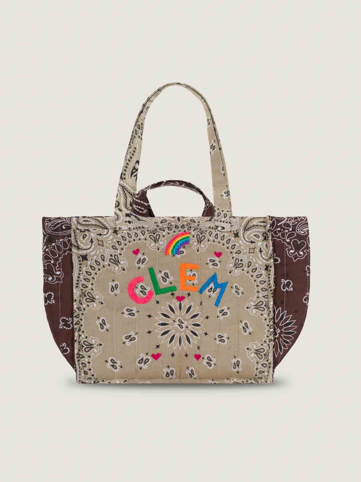 Small personalized cabas tote for women Large embroidery
