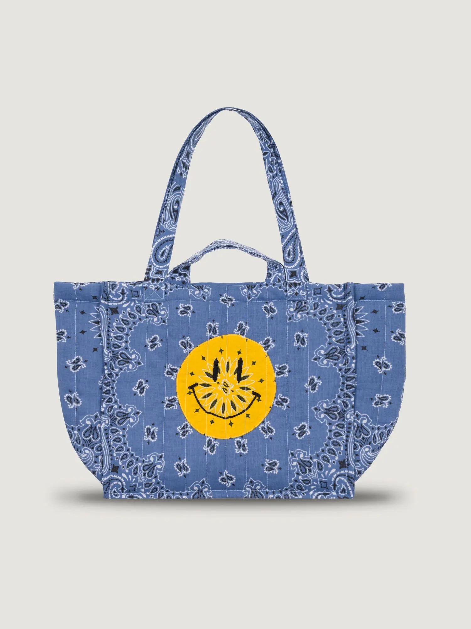 Moyen Cabas Matelassé - HAPPY FACE - All Chambray