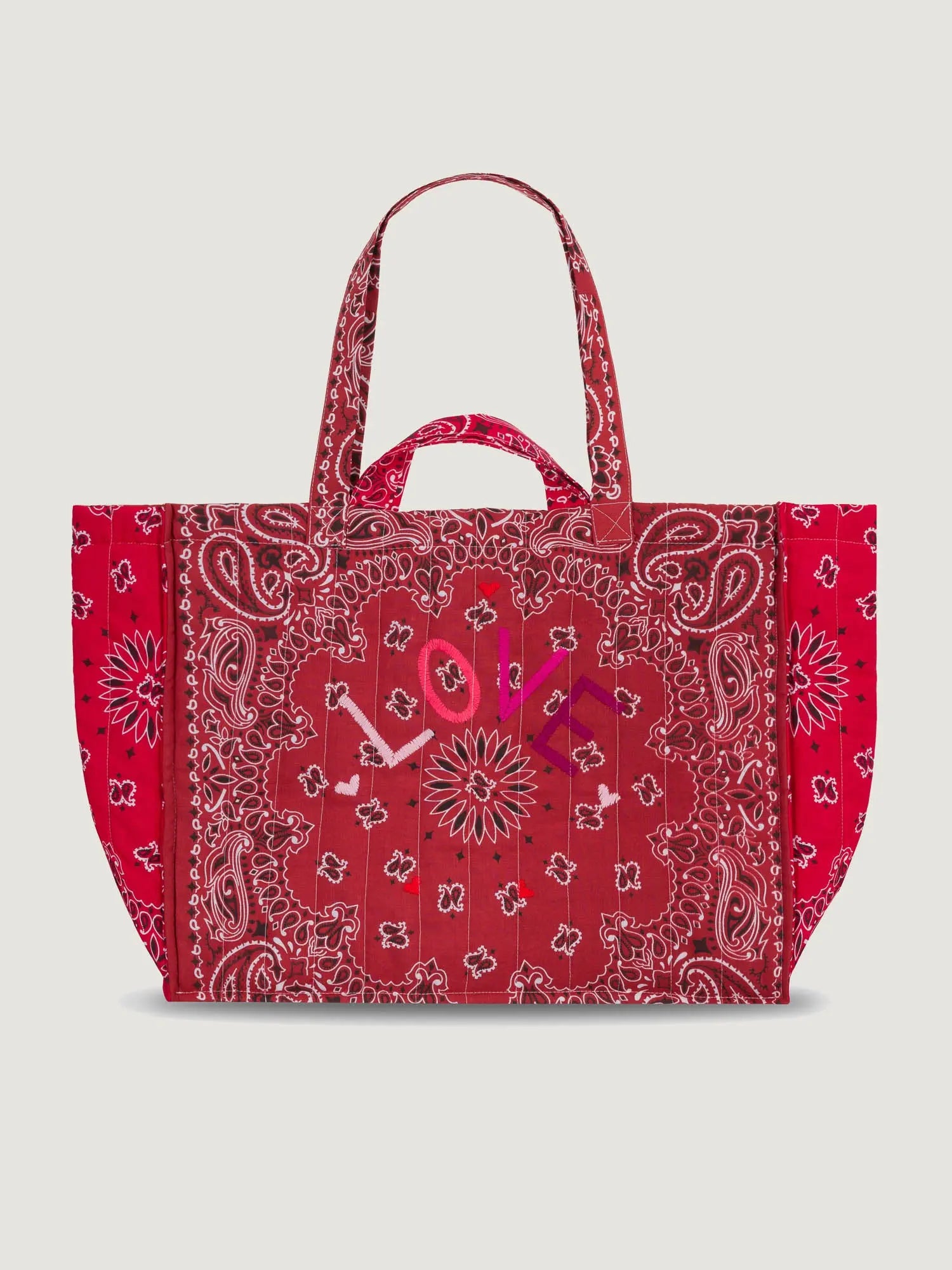 Maxi Cabas Matelassé - LOVE - Vintage Red / Real Red