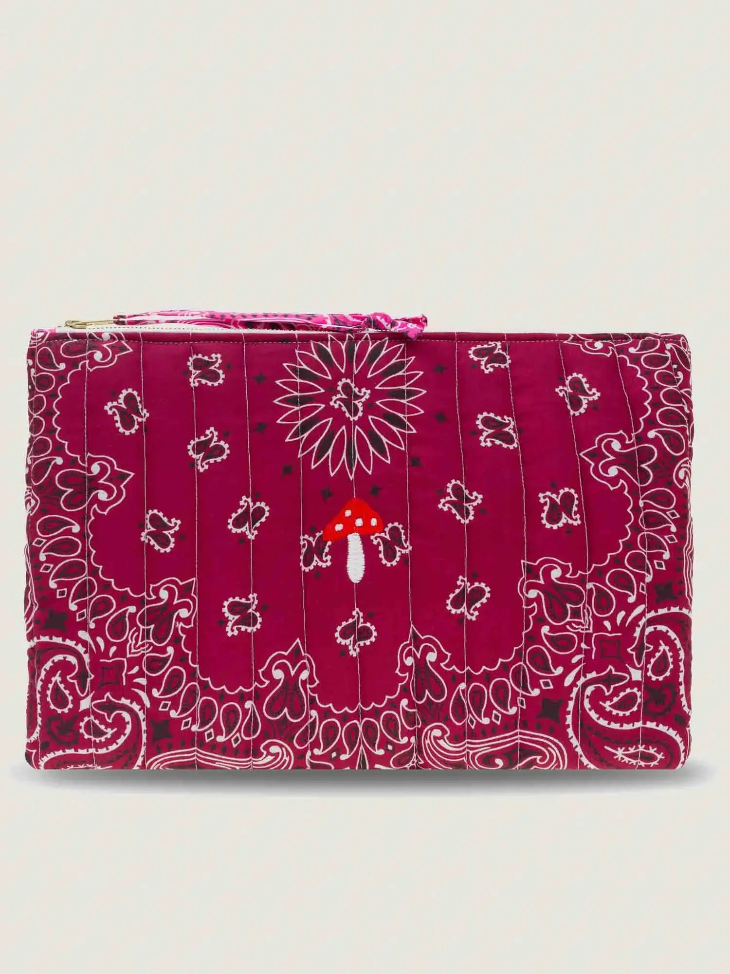 Pochette Matelassée Ordinateur - CHAMPIGNON - Bordeaux / Fuchsia