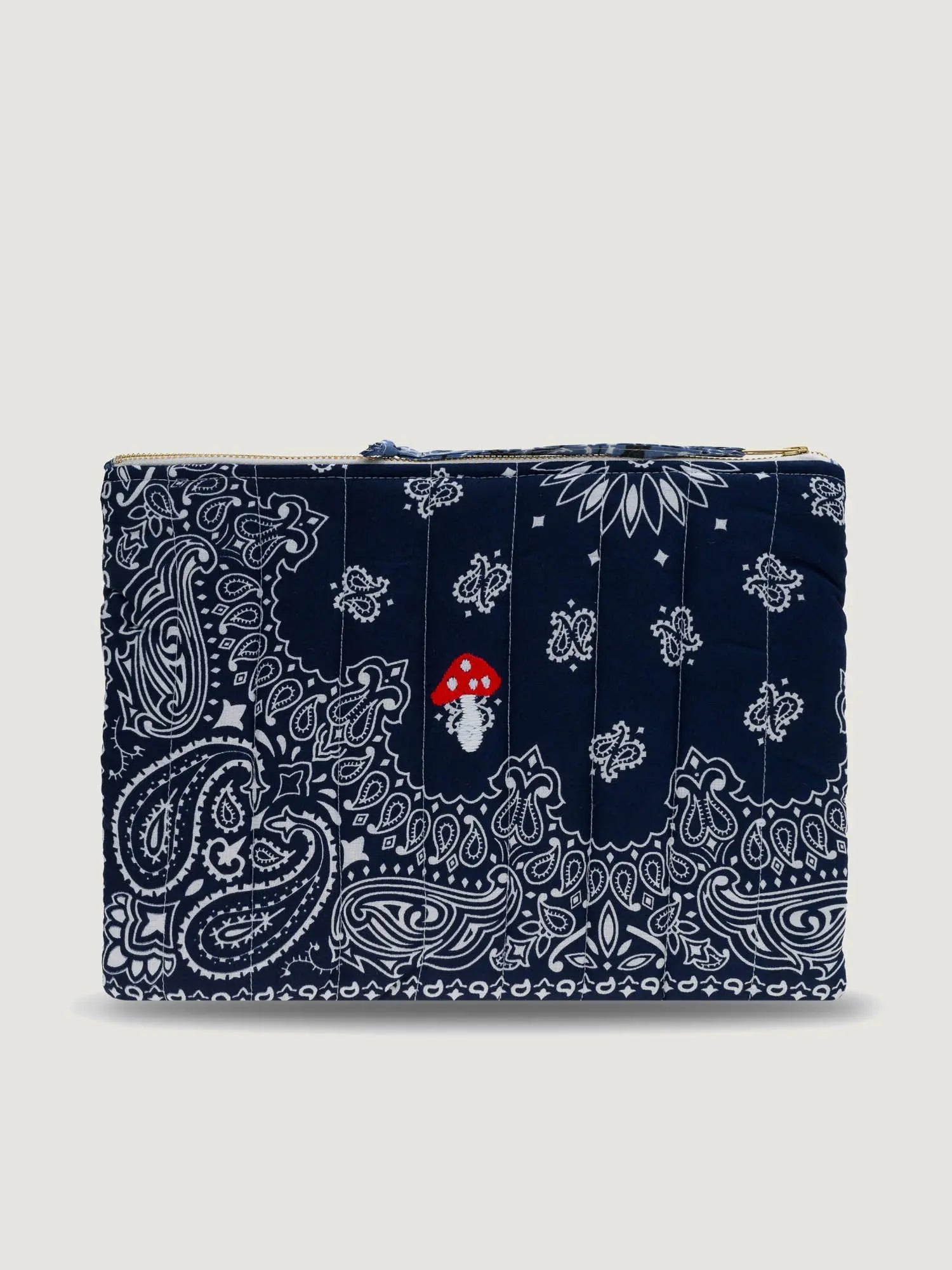 Pochette Zippée Matelassée - CHAMPIGNON - Navy / Chambray