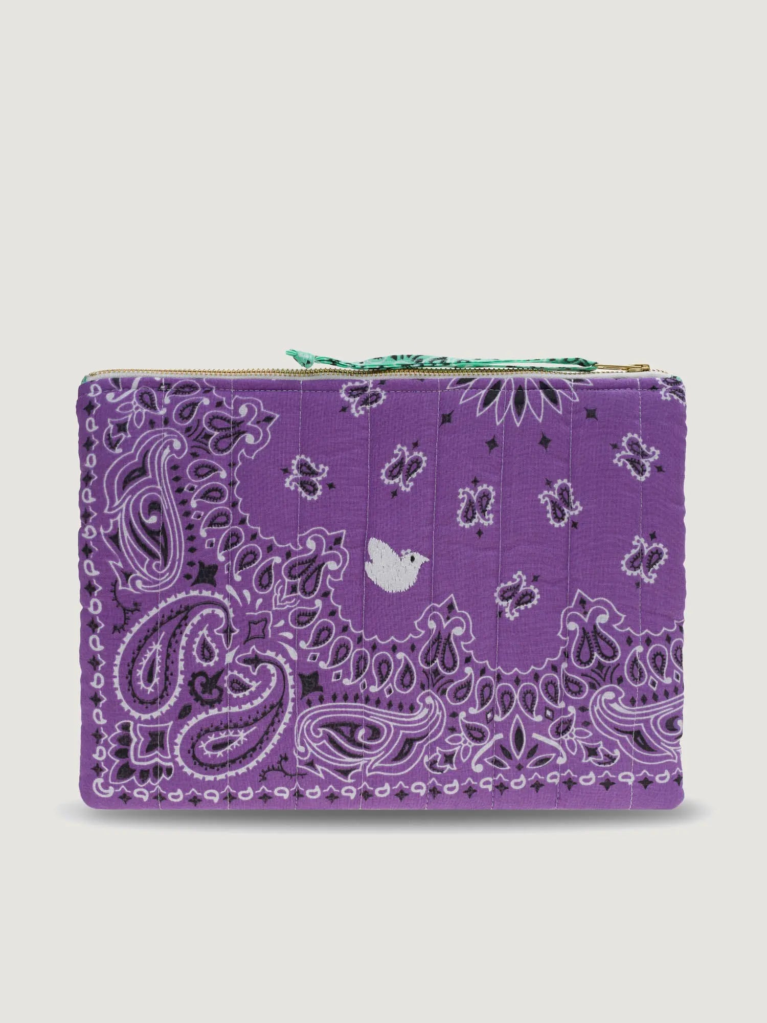 Pochette Zippée Matelassée - COLOMBE - Lilas / Mint