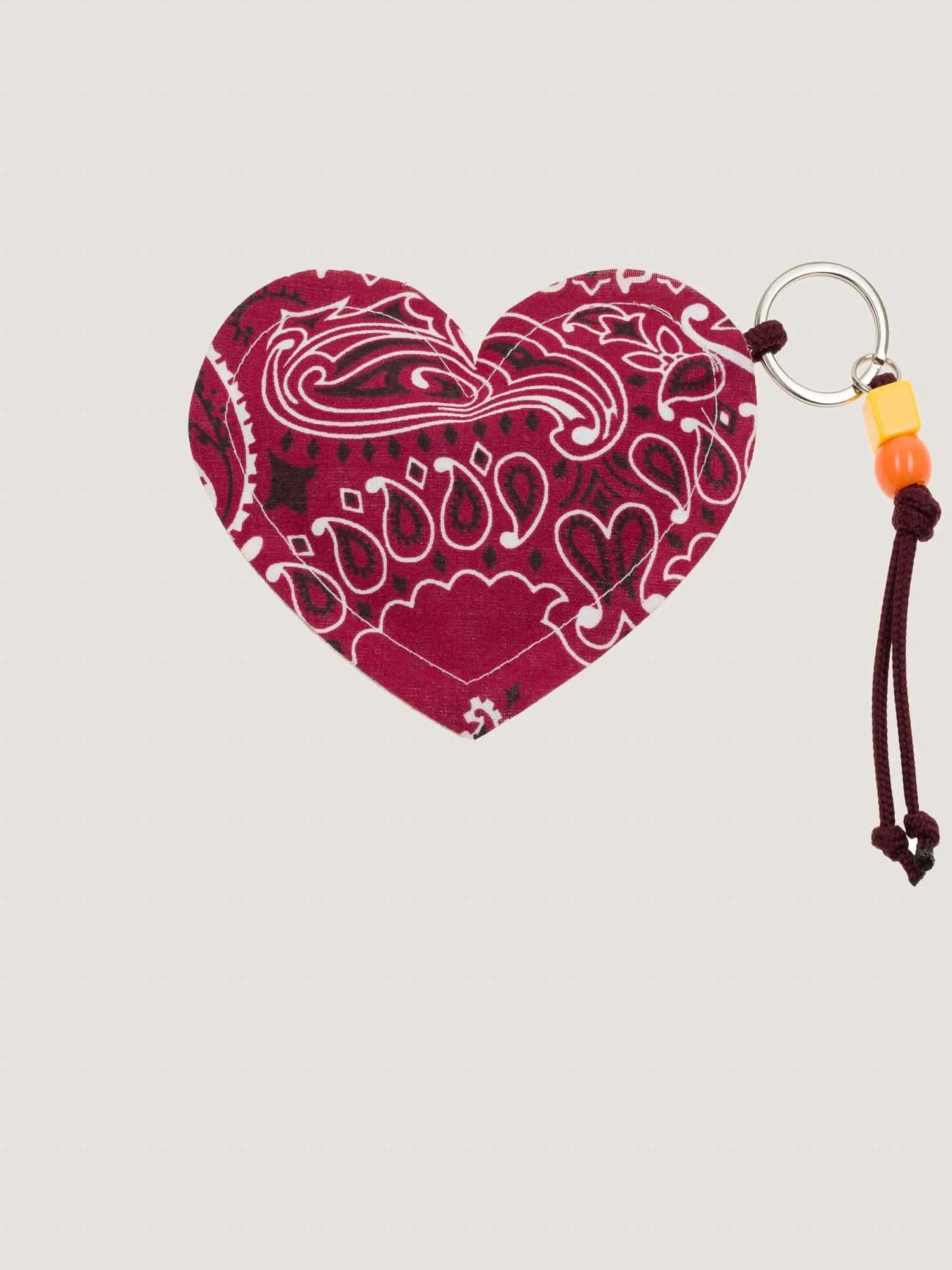 Key Ring - HEART - Beige / Brown