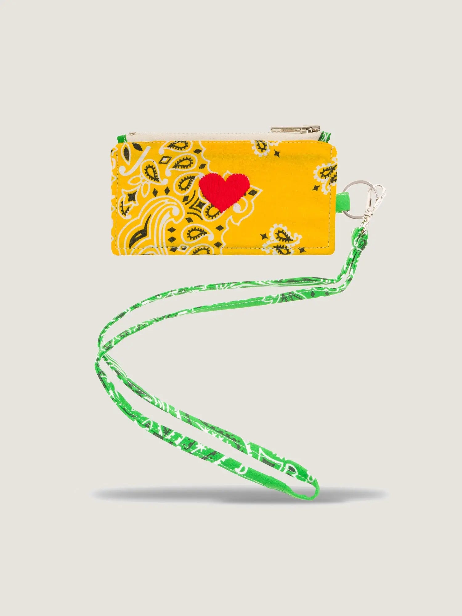 Card Holder - HEART - Gold Yellow / Grass Green
