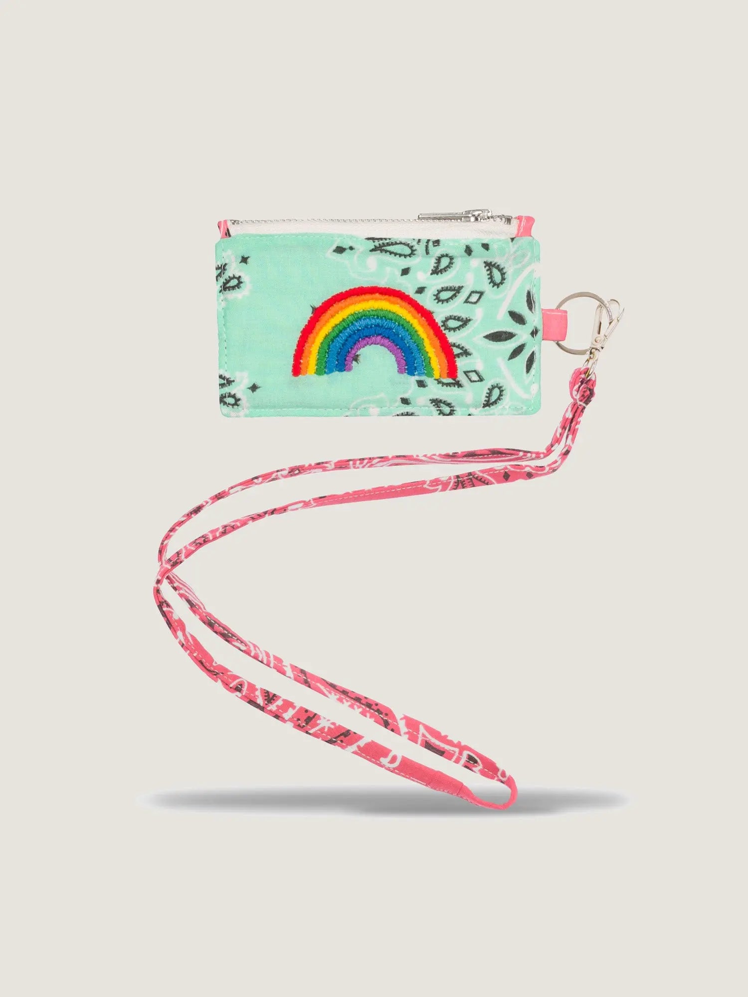 Card Holder - RAINBOW - Mint / Pale Pink