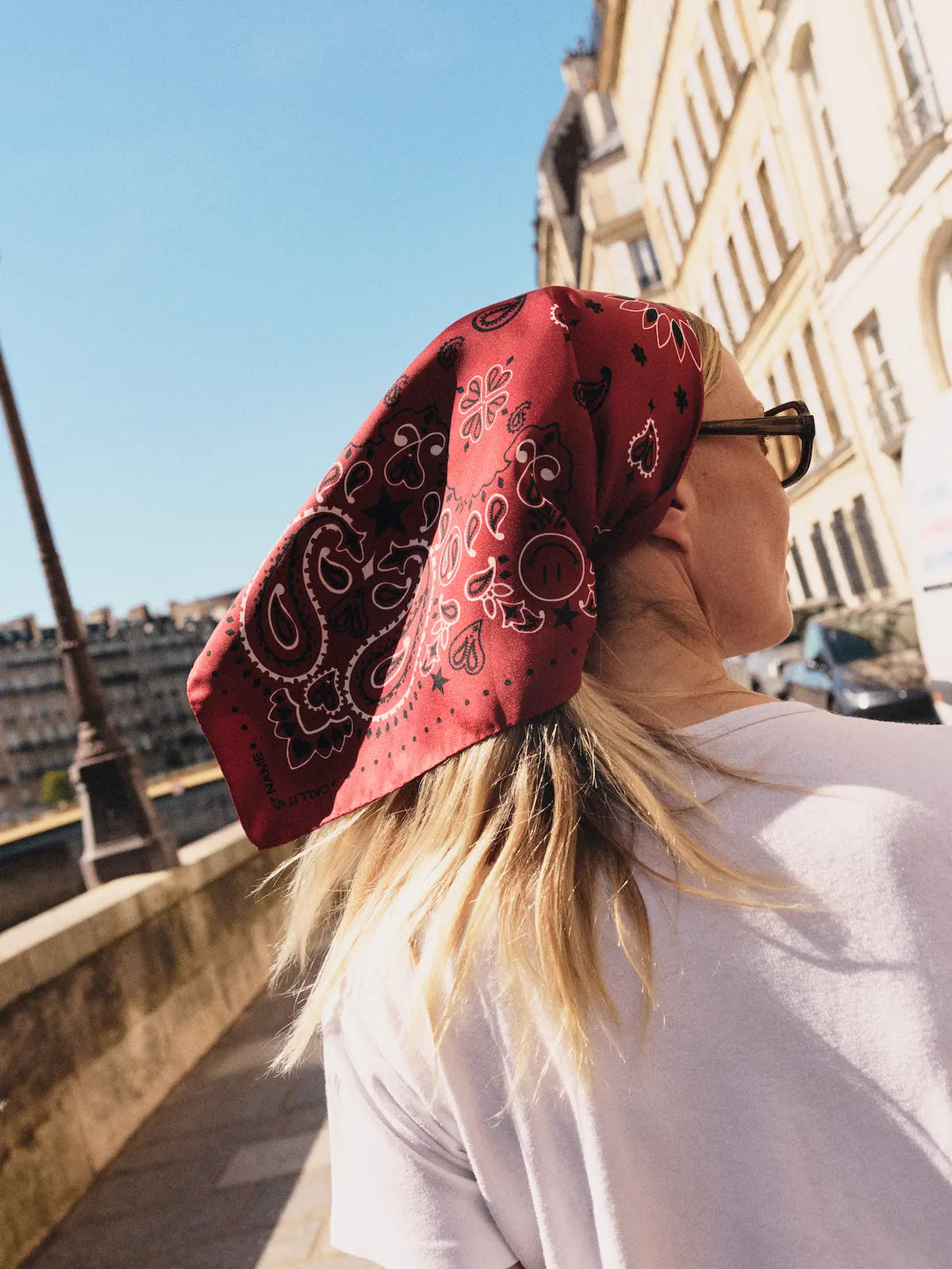 Bandana en Soie - STAR - RED - Petit Modèle