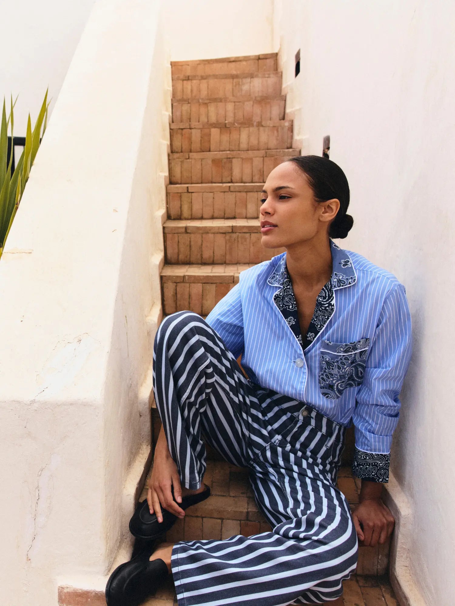 Chemise rayée - Chambray / Navy