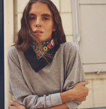 Bandana - Petite Broderie - LOVE - Navy