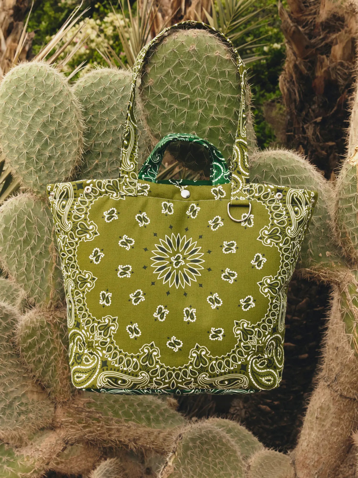 Maxi Tote Bag - Bronze / Weekend Green