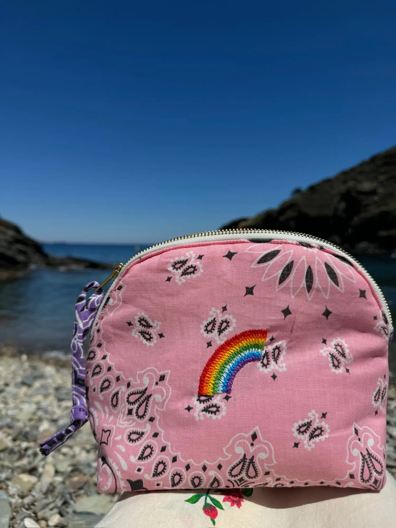 Small Toiletry Bag - RAINBOW - Pale Pink / Lilac
