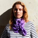 Bandana en Soie - VIOLET - Grand Modèle