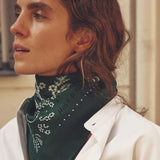 Silk Bandana - GREEN BOTTLE - Large Size