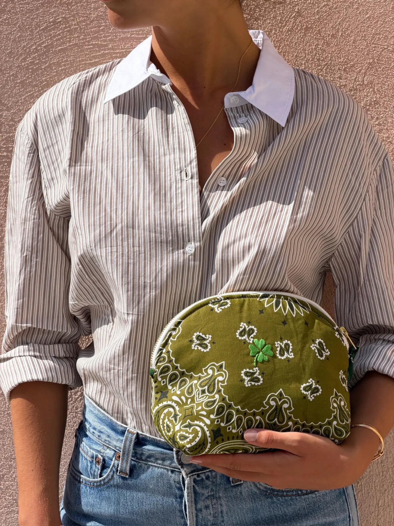 Small Toiletry Bag - CLOVER - Bronze / Week-end Green