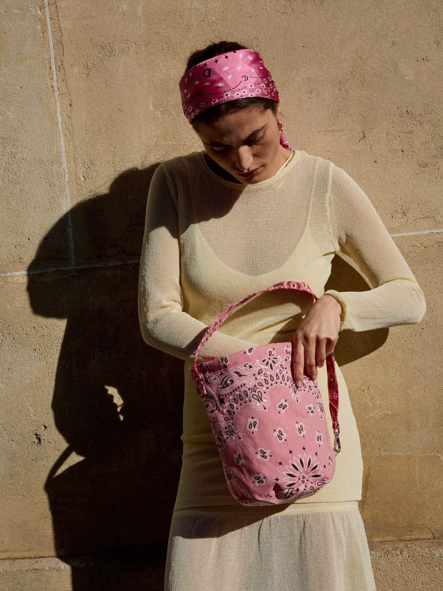 Seau Bag - Pale Pink / Strawberry Pink