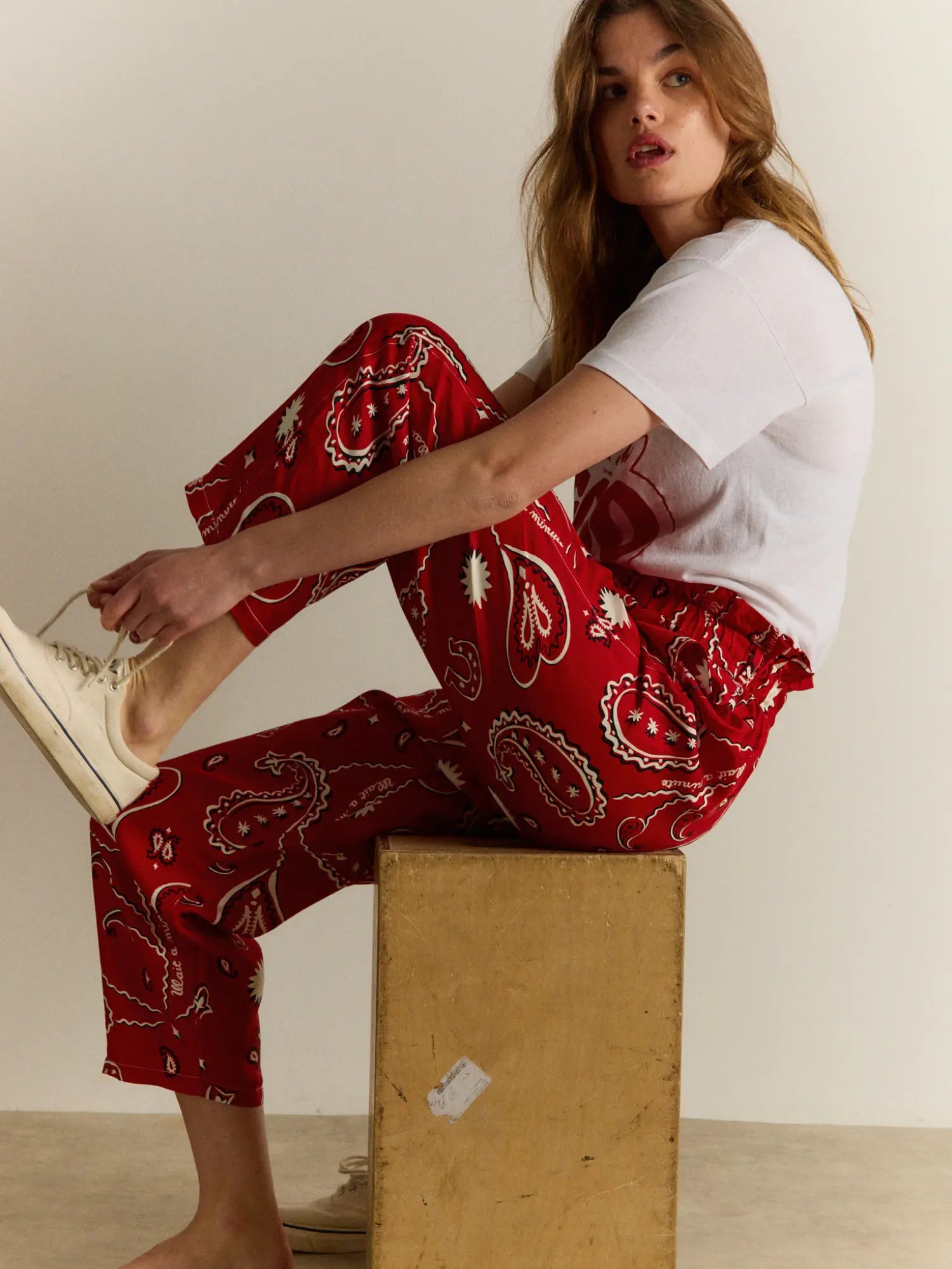Silk Trousers - HOWDY - Red
