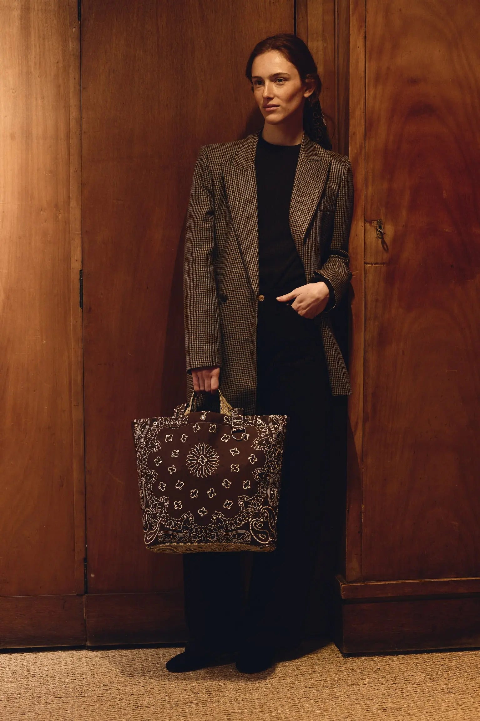 Sac Maxi Tote -  Marron / Beige