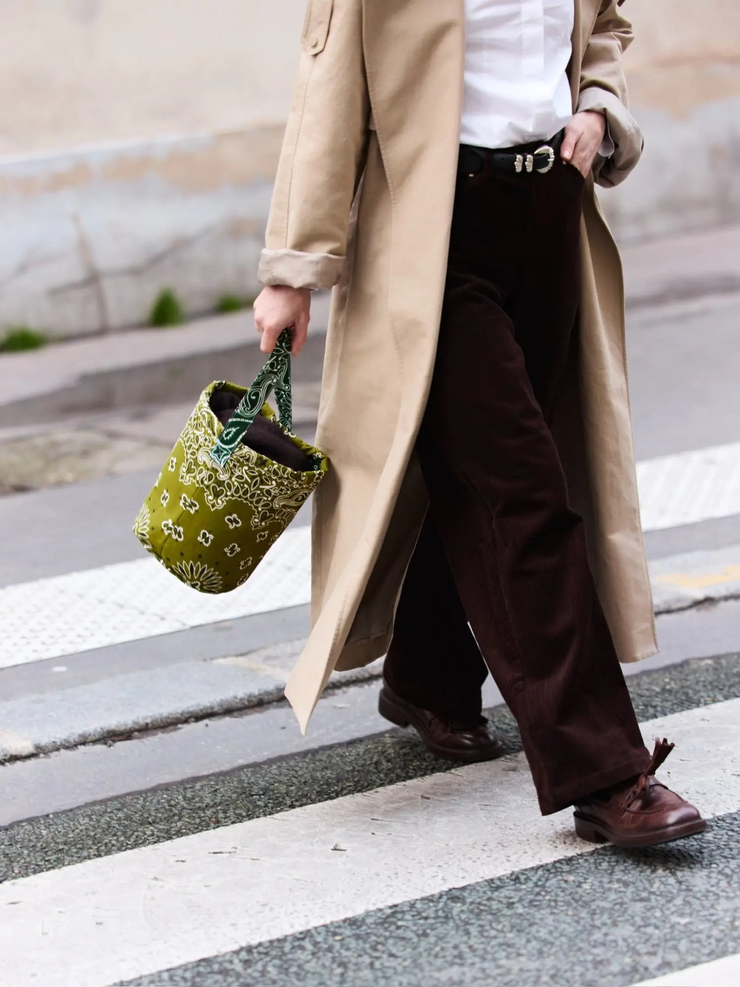 Seau Bag - Bronze / Week-end Green