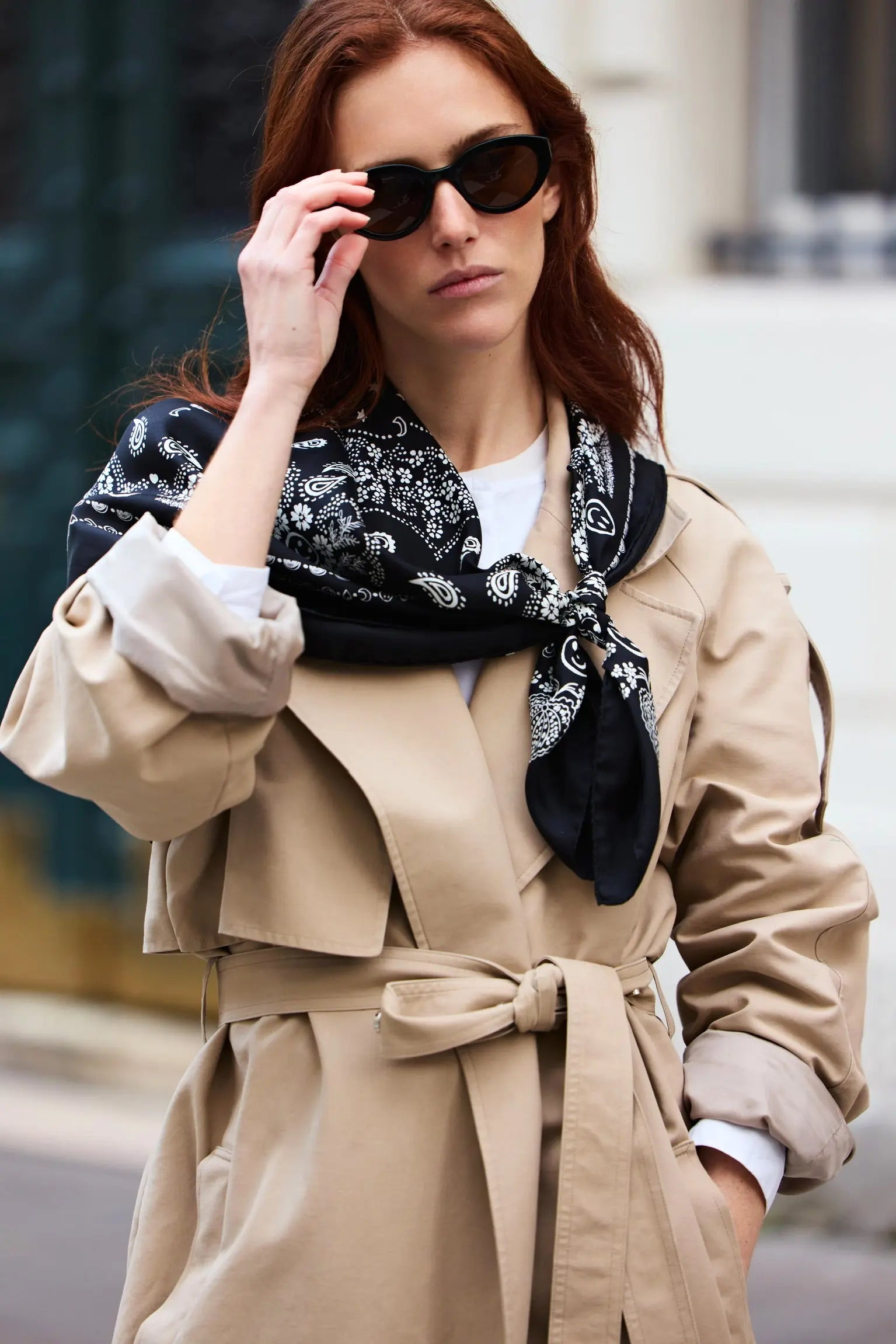 Star Silk Bandana - STAR - BLACK - Small Size