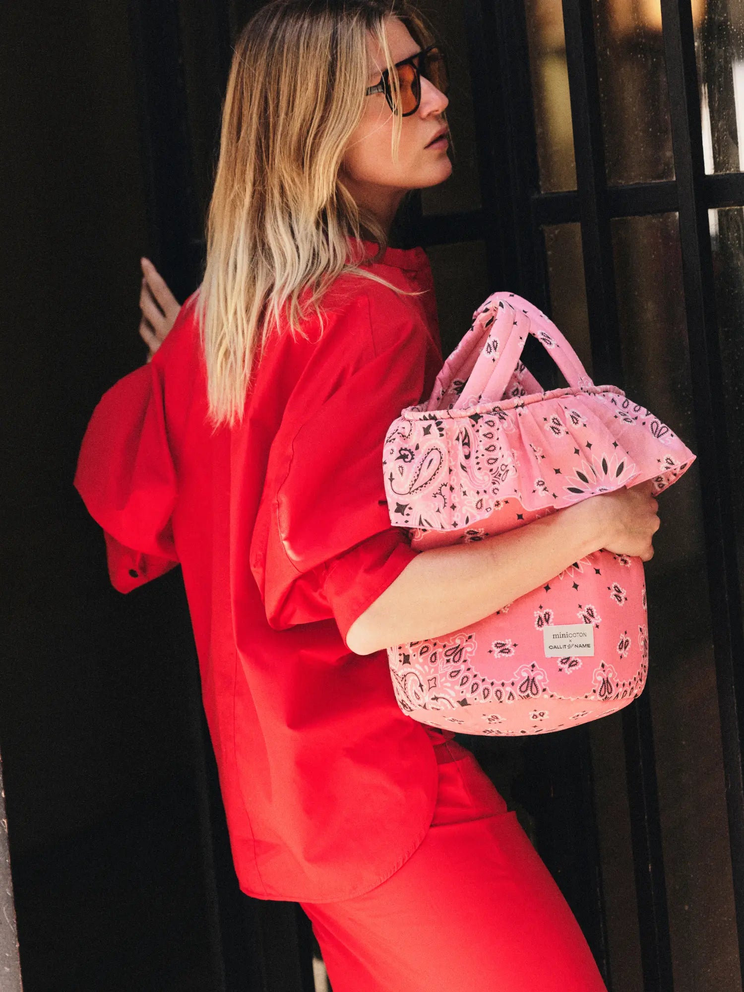 Sac Basket - Minicoton - Strawberry pink / Pale pink