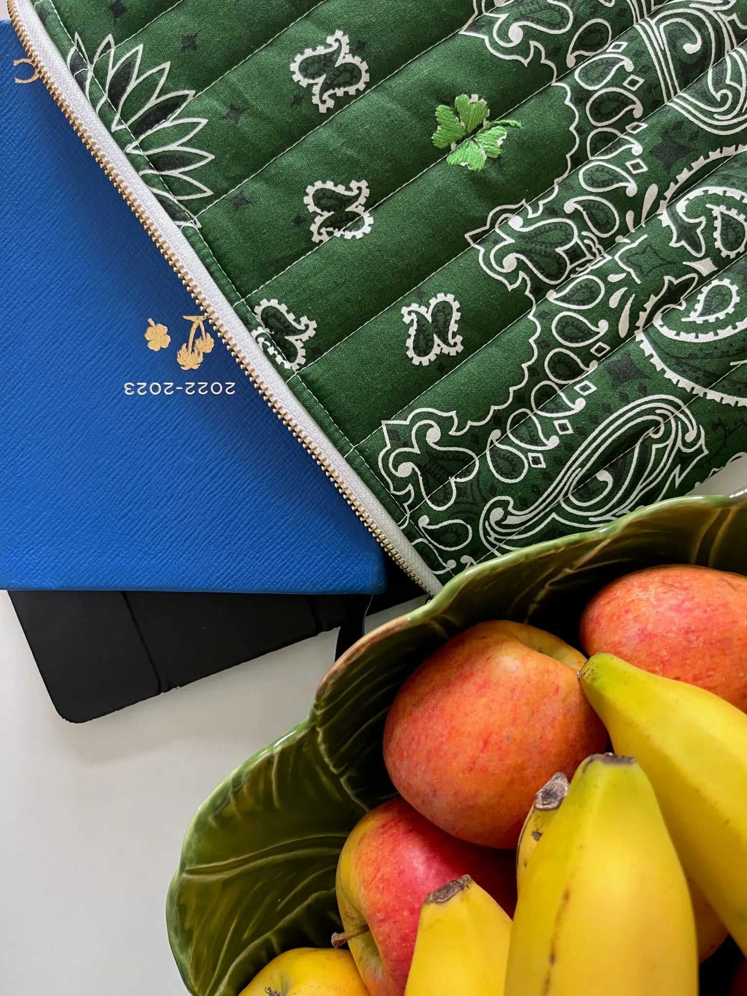 Pochette Zippée Matelassée - TRÈFLE - Vert Week-end / Vert Gazon
