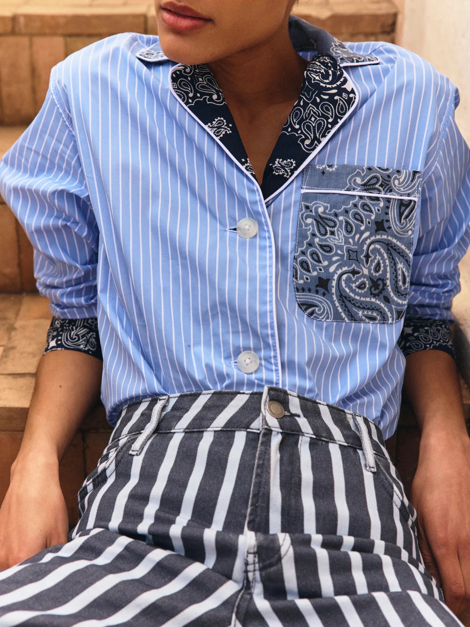 Chemise rayée - Chambray / Navy