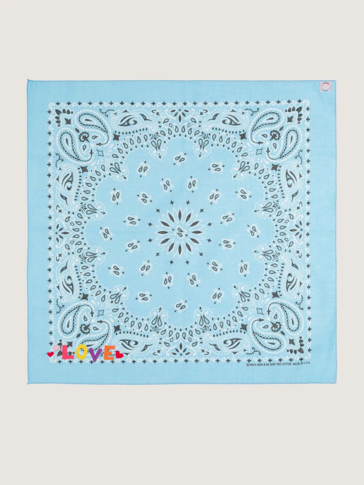 Bandana - Petite Broderie - LOVE - Pale Blue