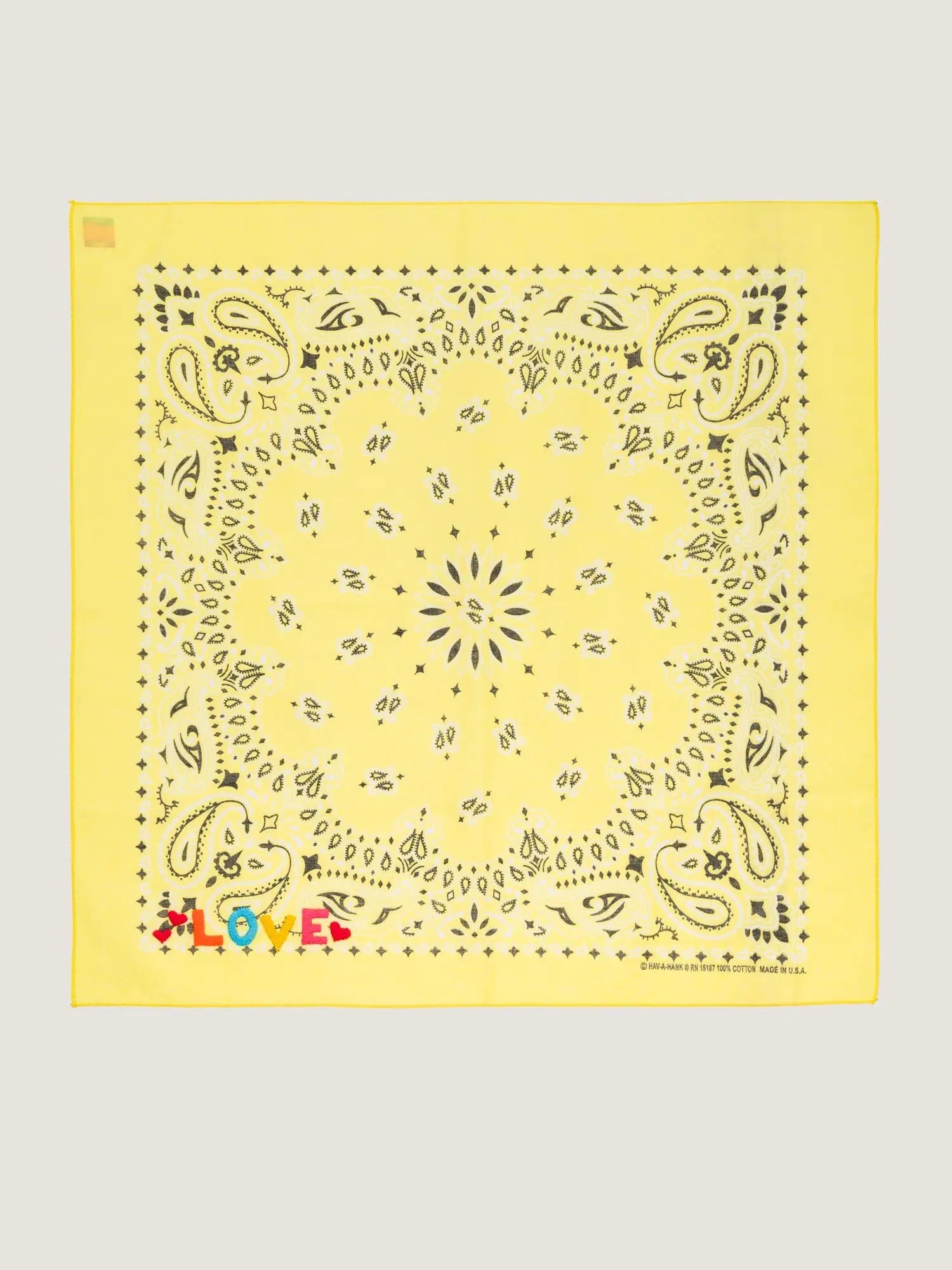 Bandana - Petite Broderie - LOVE - Pale Yellow