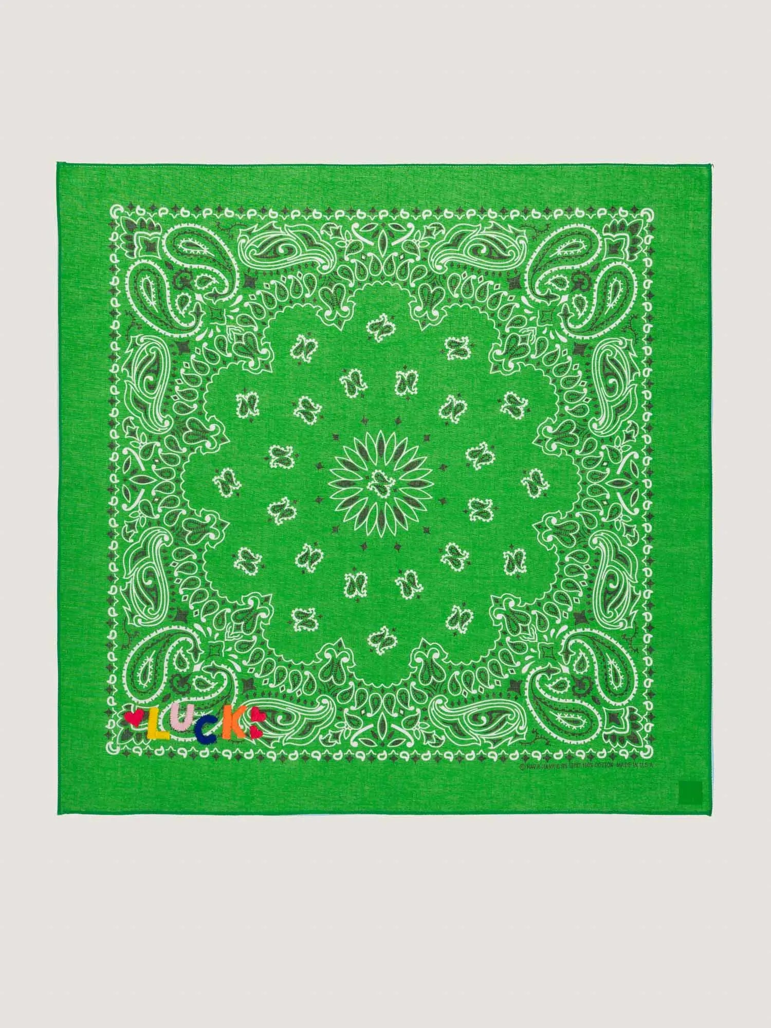 Bandana - Petite Broderie - LUCK - Vert Gazon