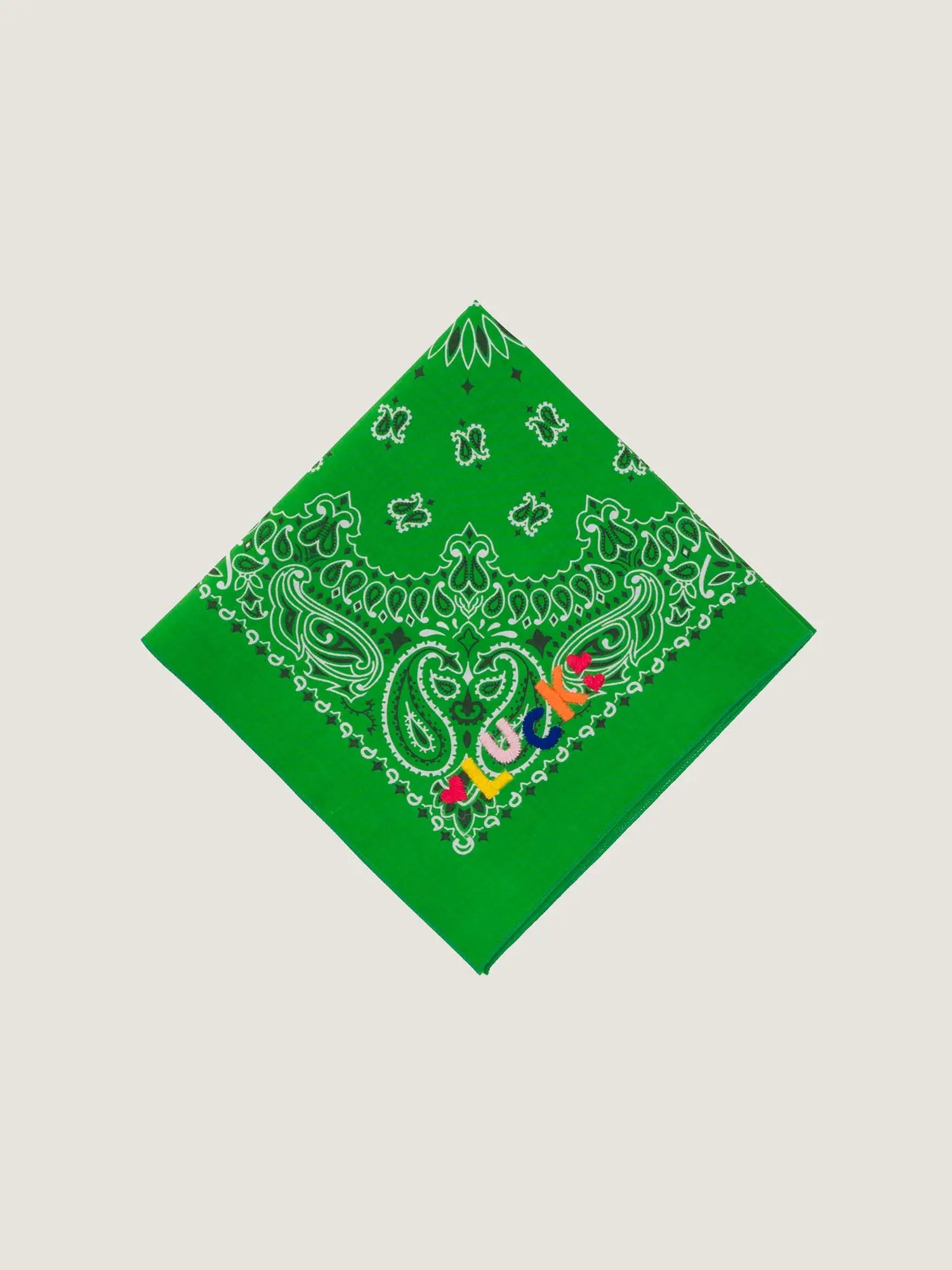 Bandana - Petite Broderie - LUCK - Vert Gazon