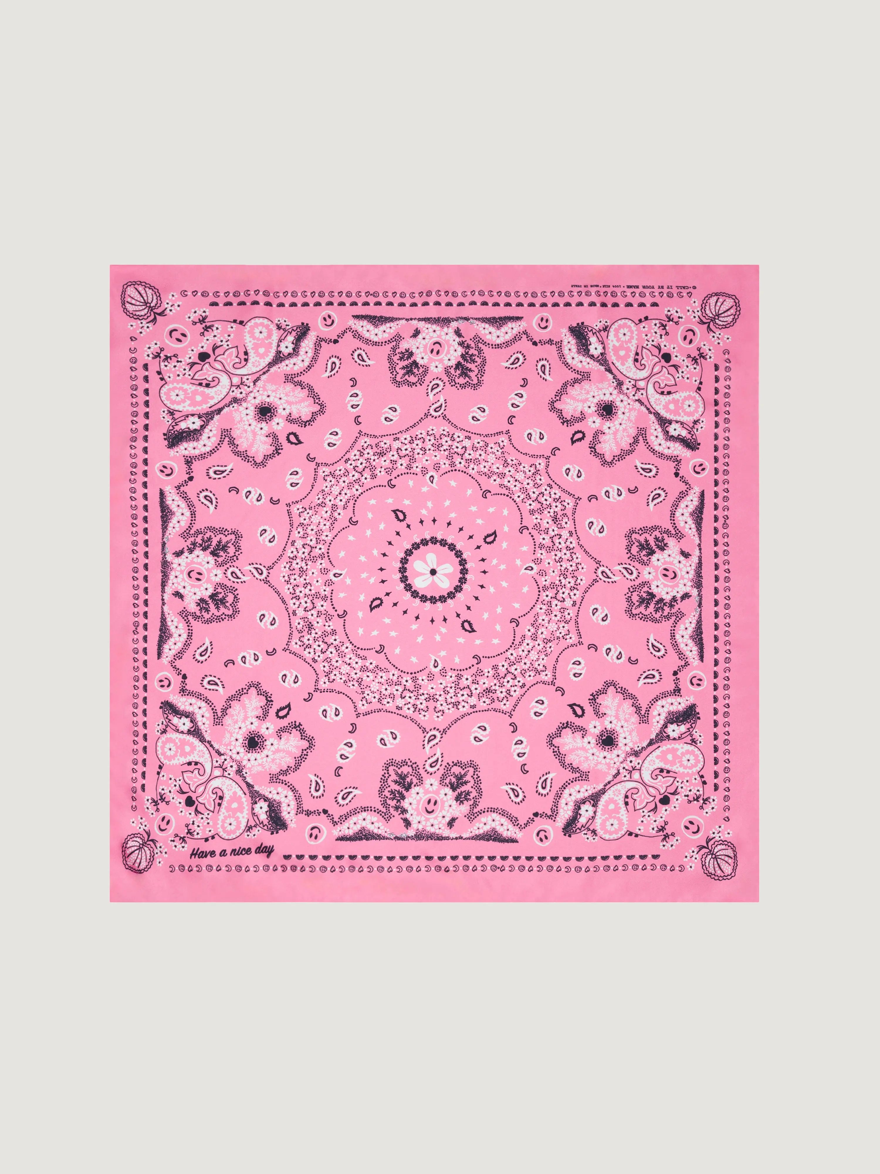 Bandana en Soie - ROSE - Petit Modèle