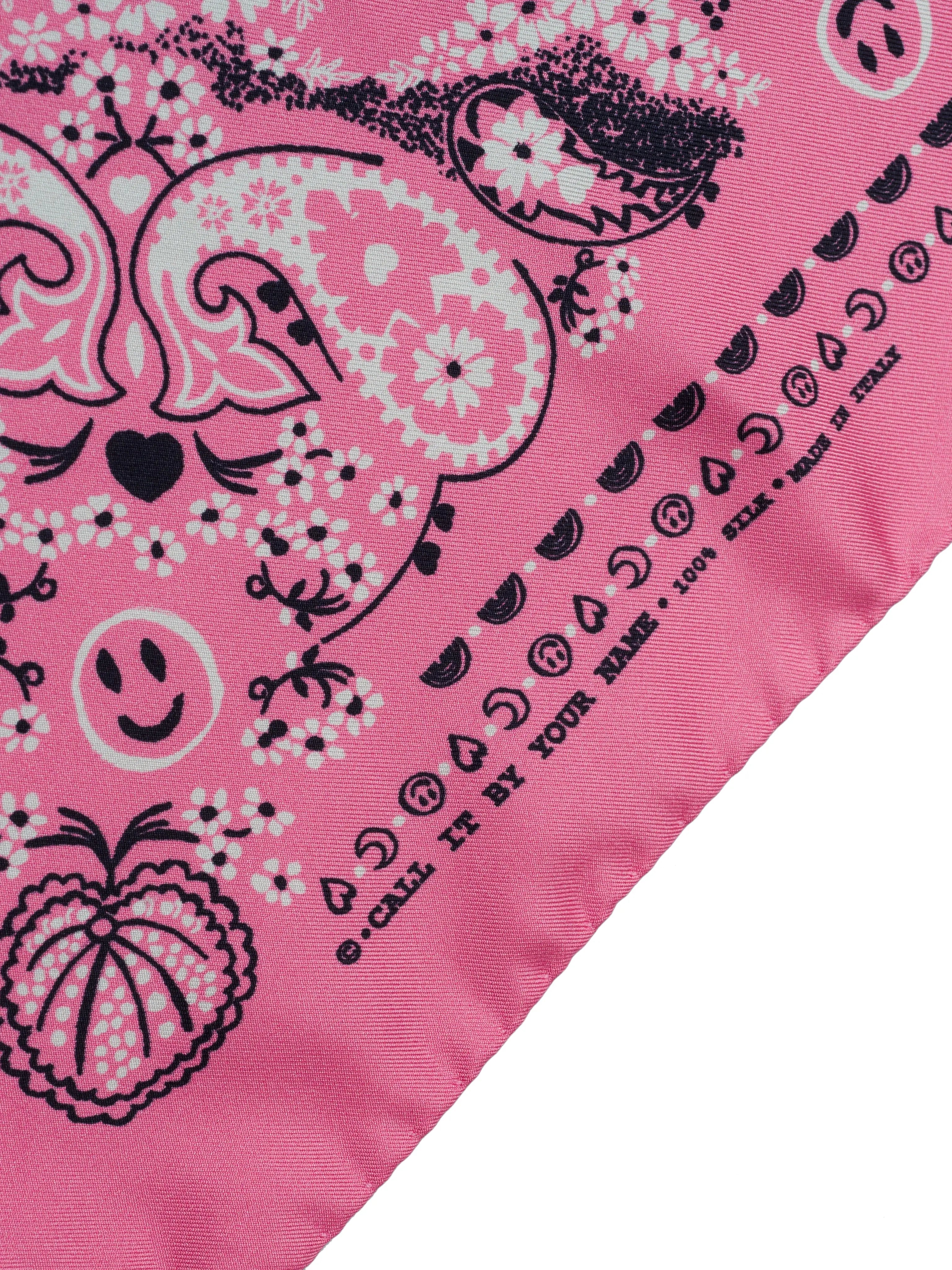 Bandana en Soie - ROSE - Petit Modèle