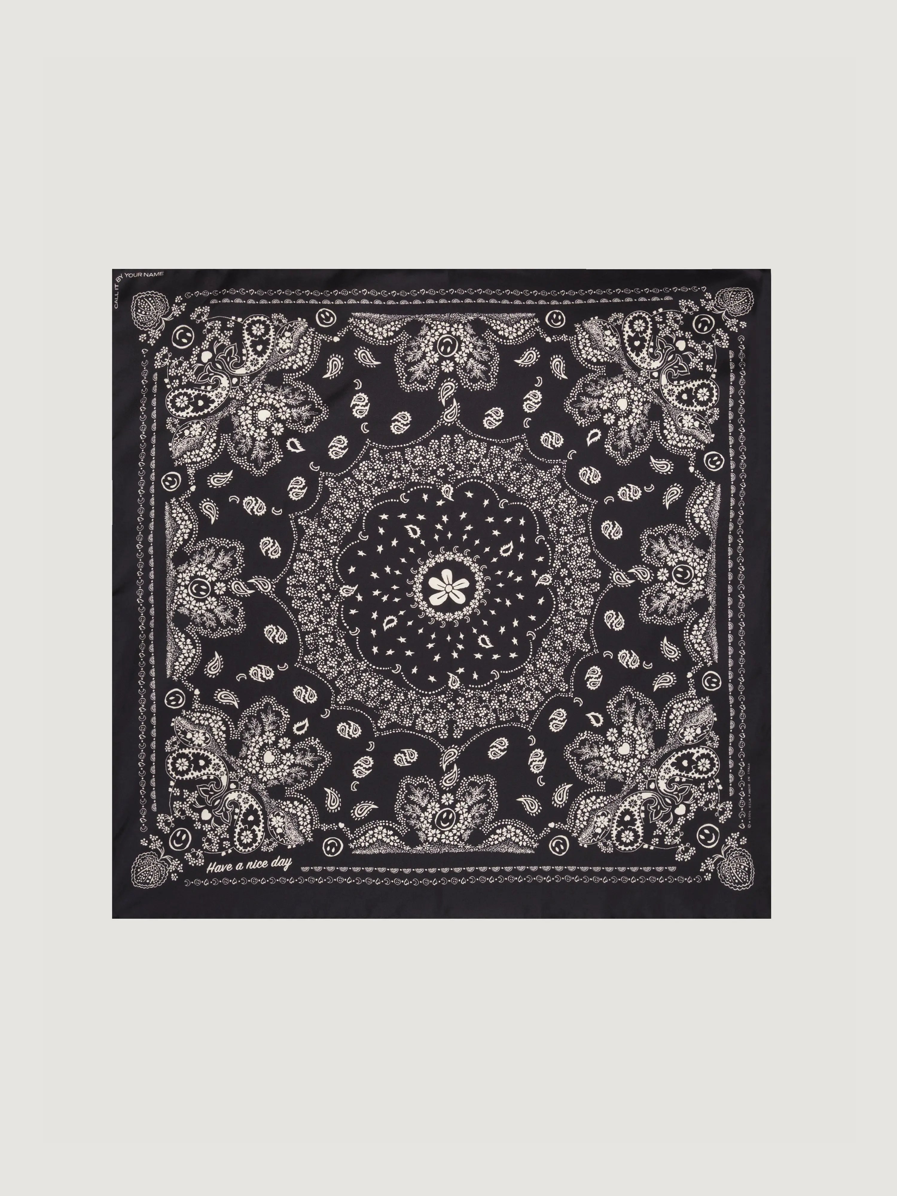 Silk Bandana - BLACK - Small Size