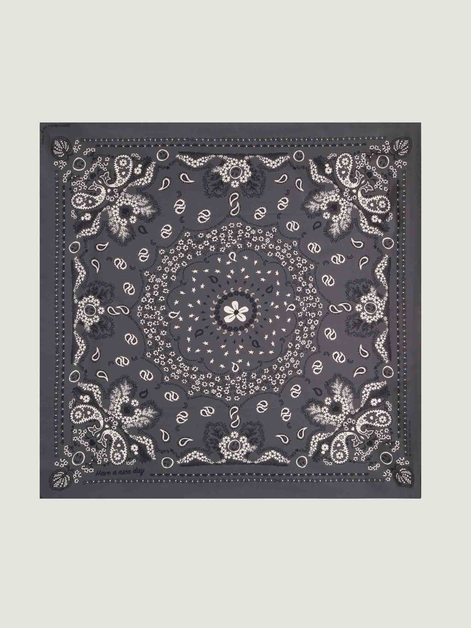 Silk Bandana - CHARCOAL GREY - Small Size