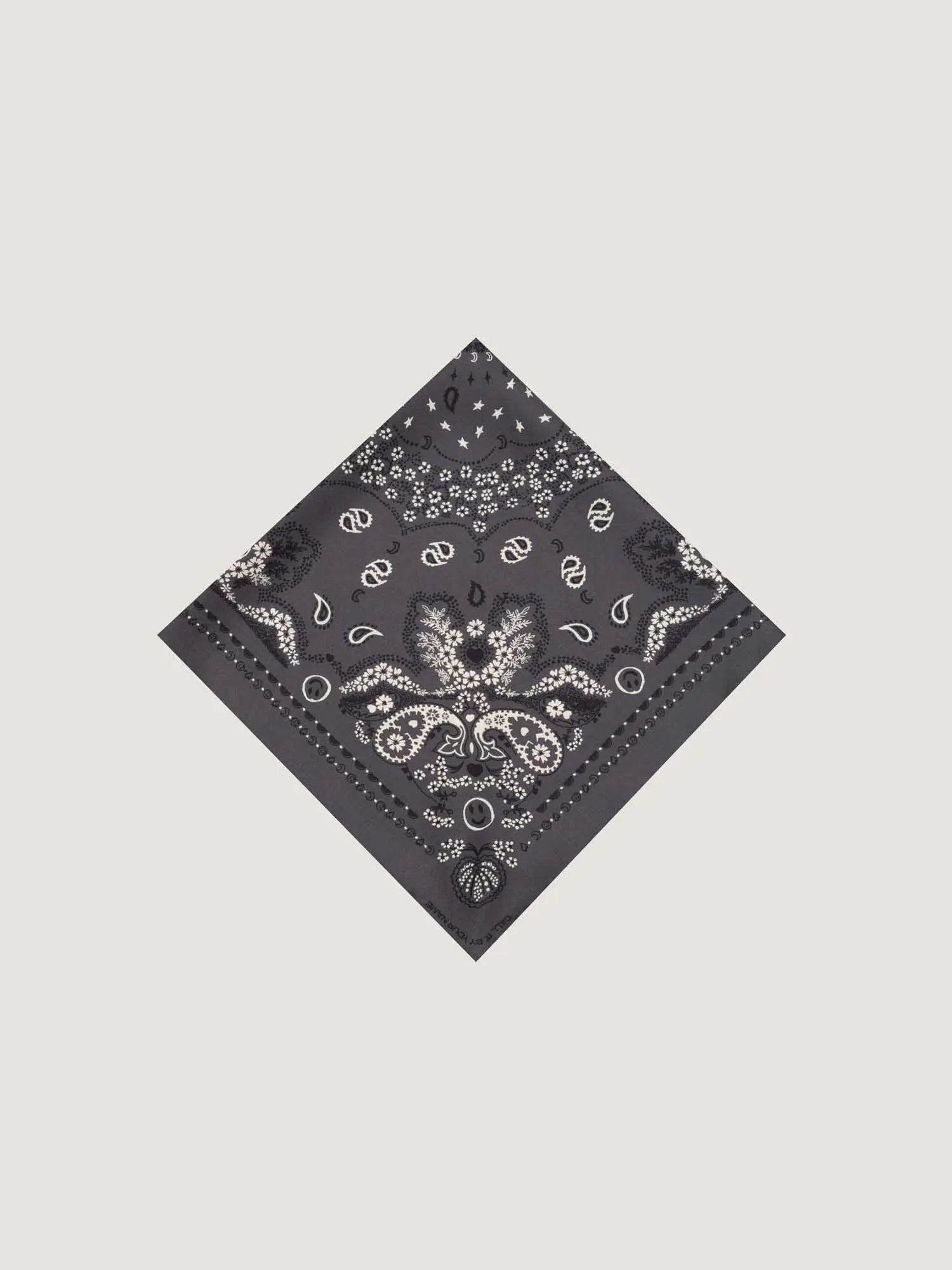 Silk Bandana - CHARCOAL GREY - Small Size