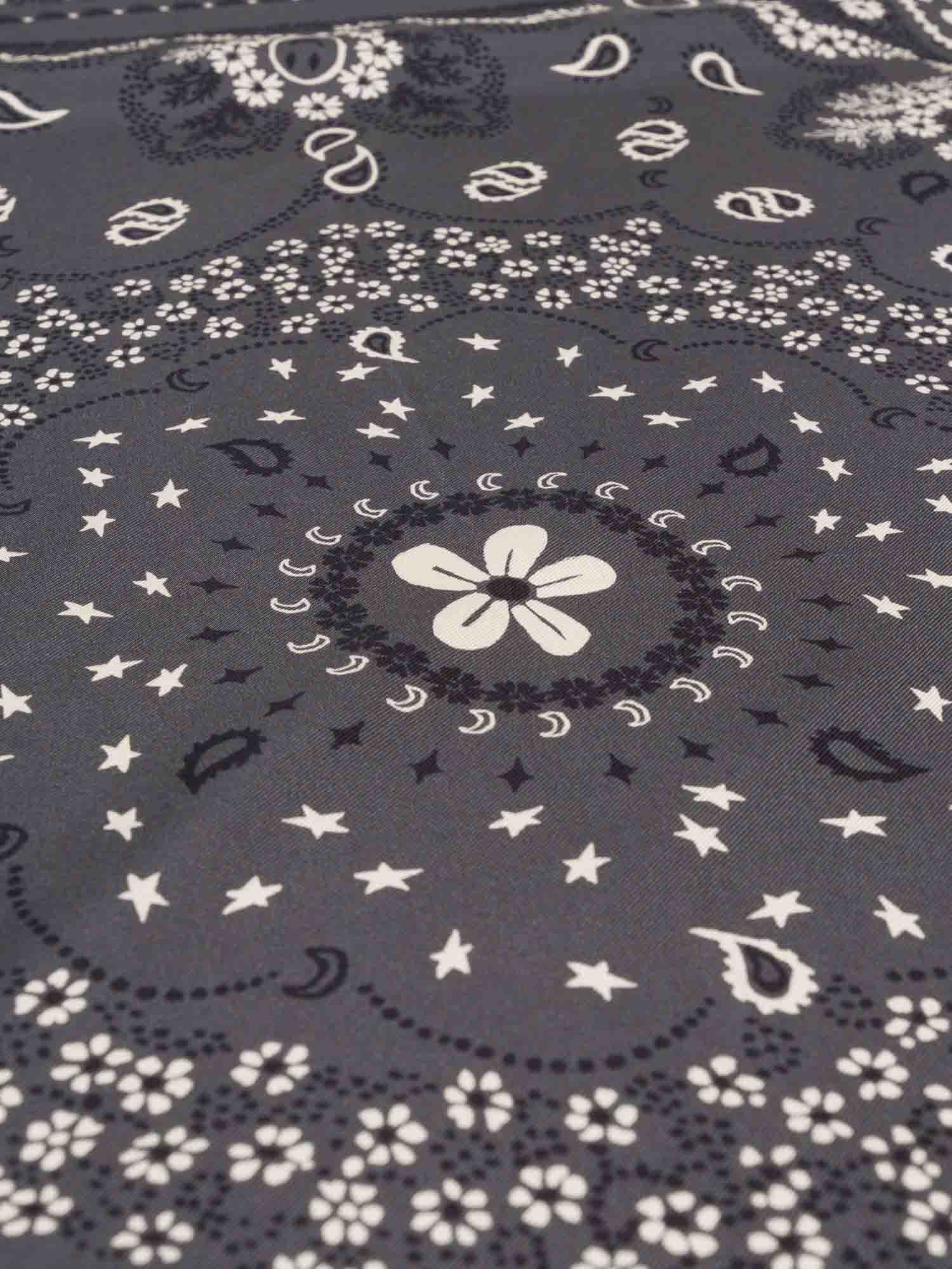 Silk Bandana - CHARCOAL GREY - Small Size