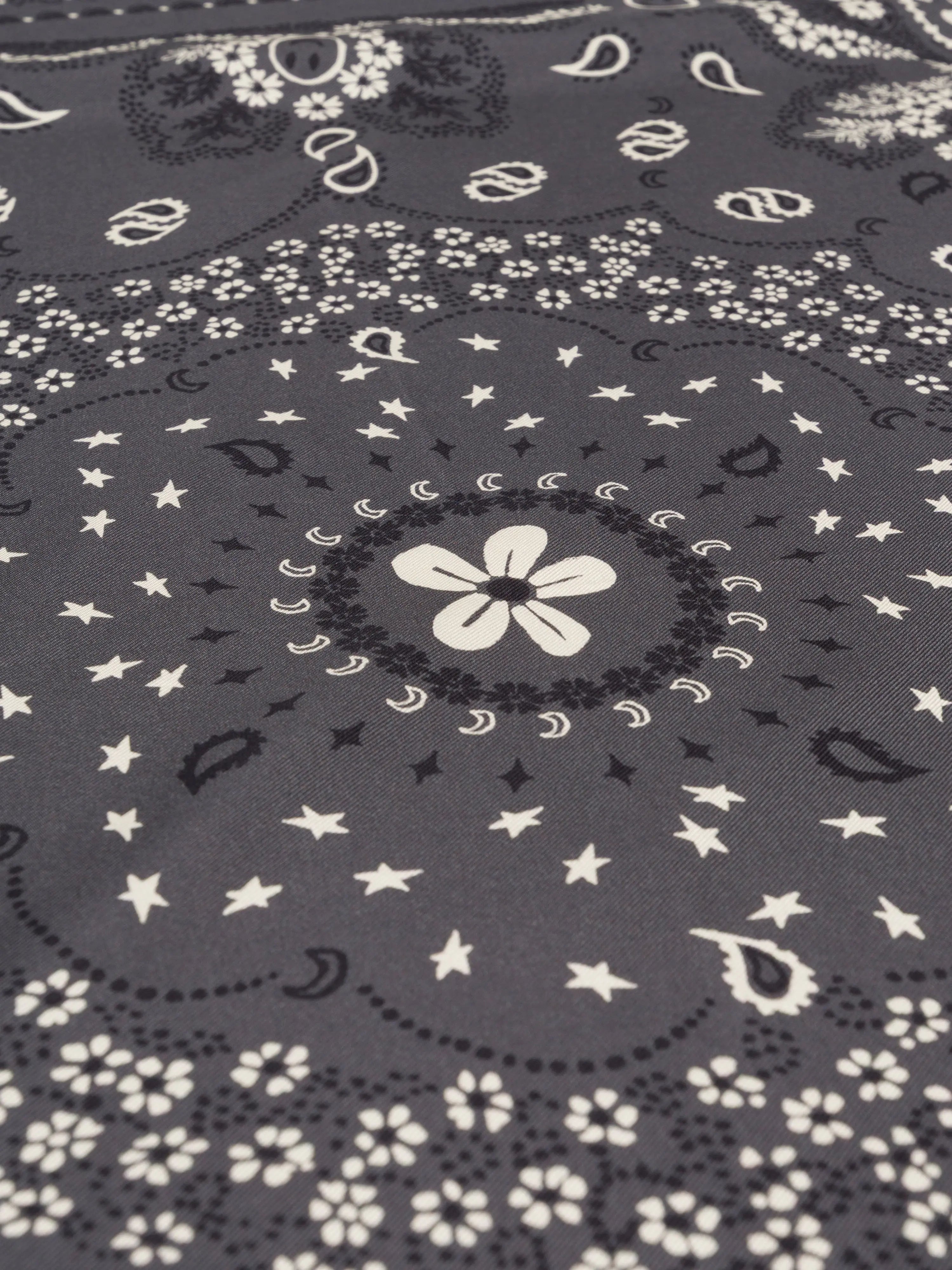 Silk Bandana - CHARCOAL GREY - Small Size