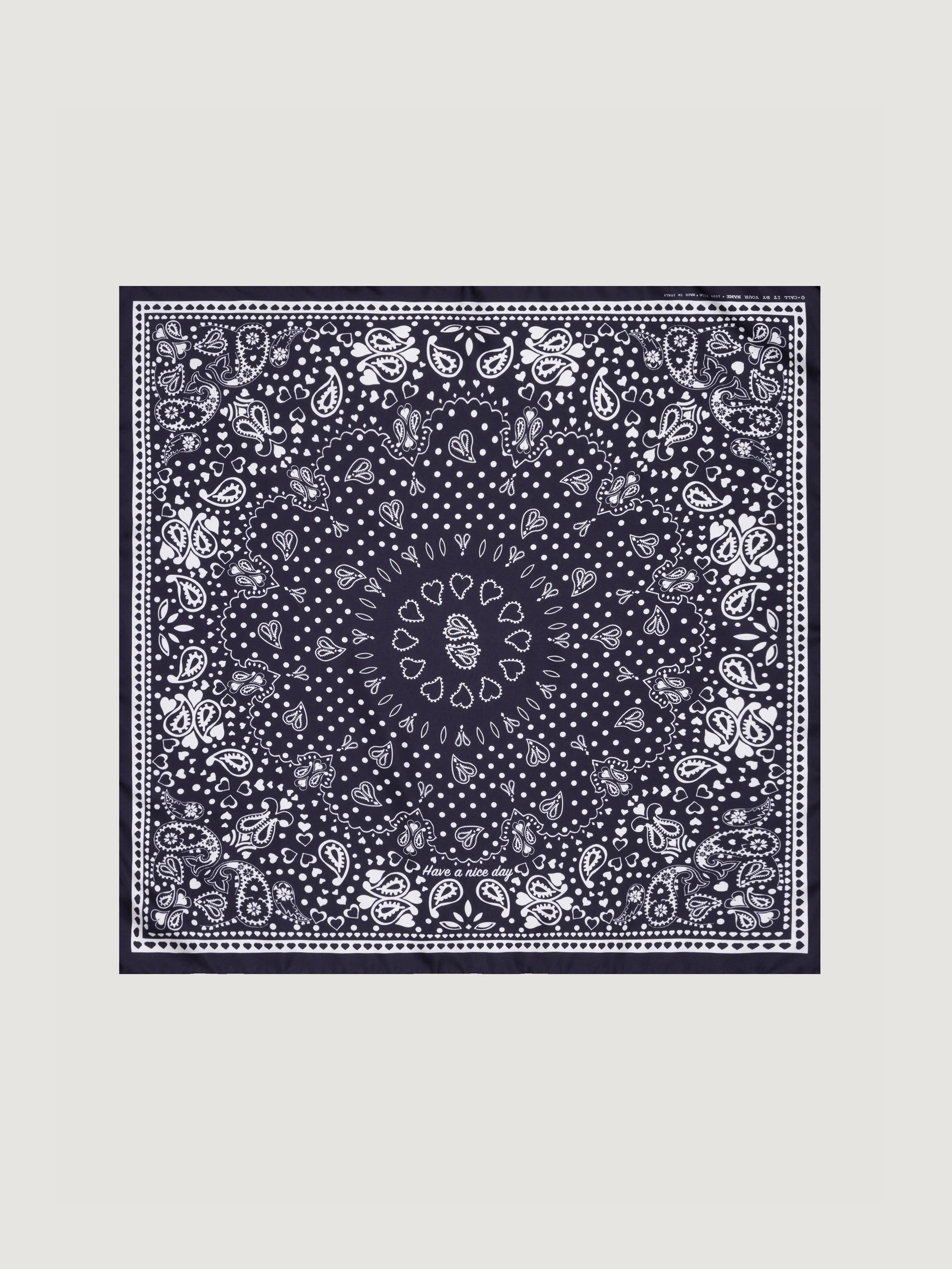 Bandana en Soie - BLACK MI COLAZON - Petit Modèle