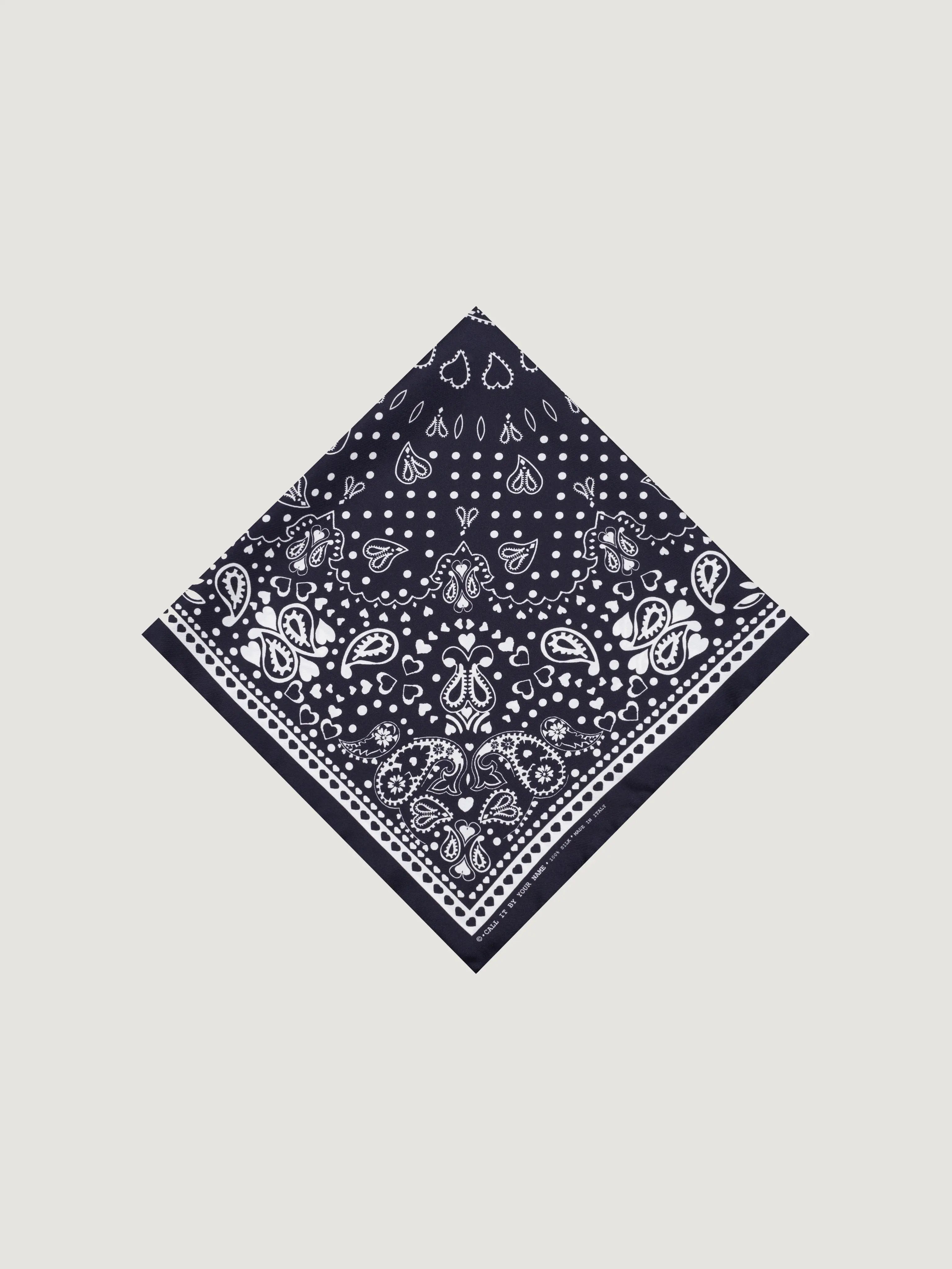 Bandana en Soie - BLACK MI COLAZON - Petit Modèle