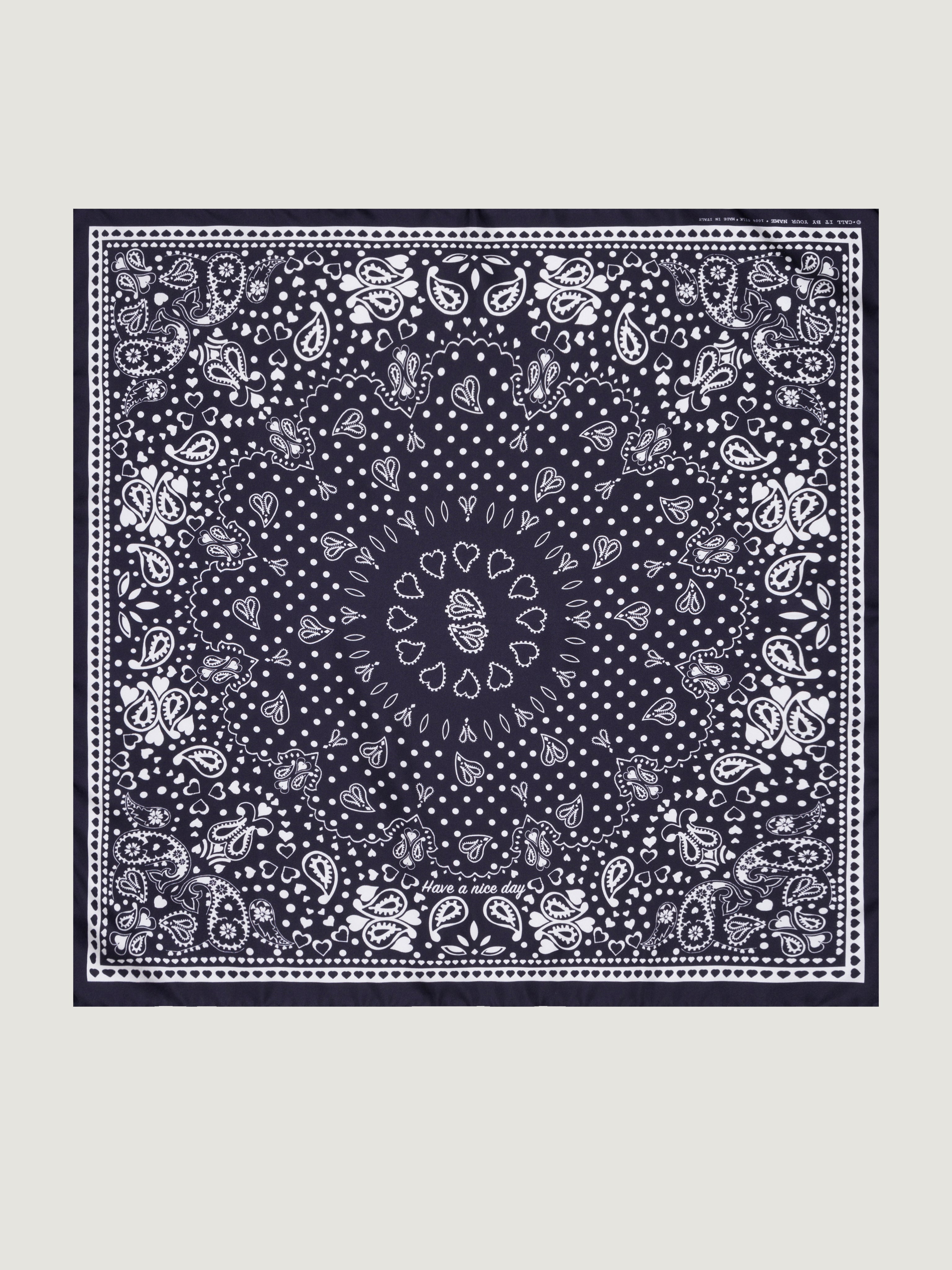 Silk bandana - BLACK MI COLAZON - Small Size