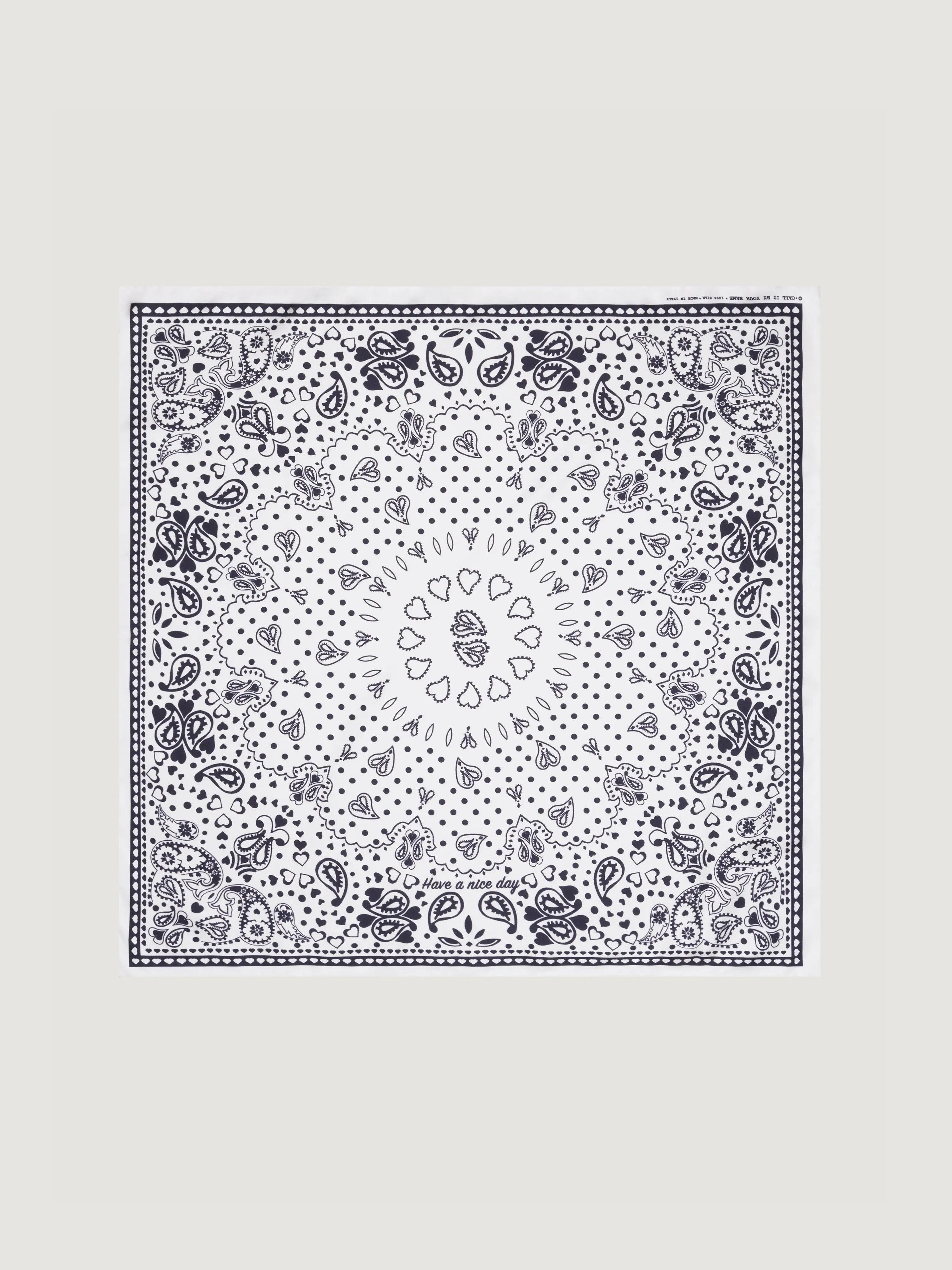 Bandana en Soie - BLANC MI COLAZON - Petit Modèle