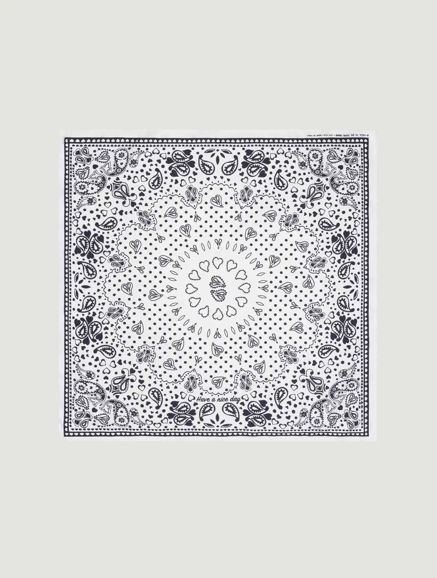 Silk bandana - WHITE MI COLAZON - Small Size