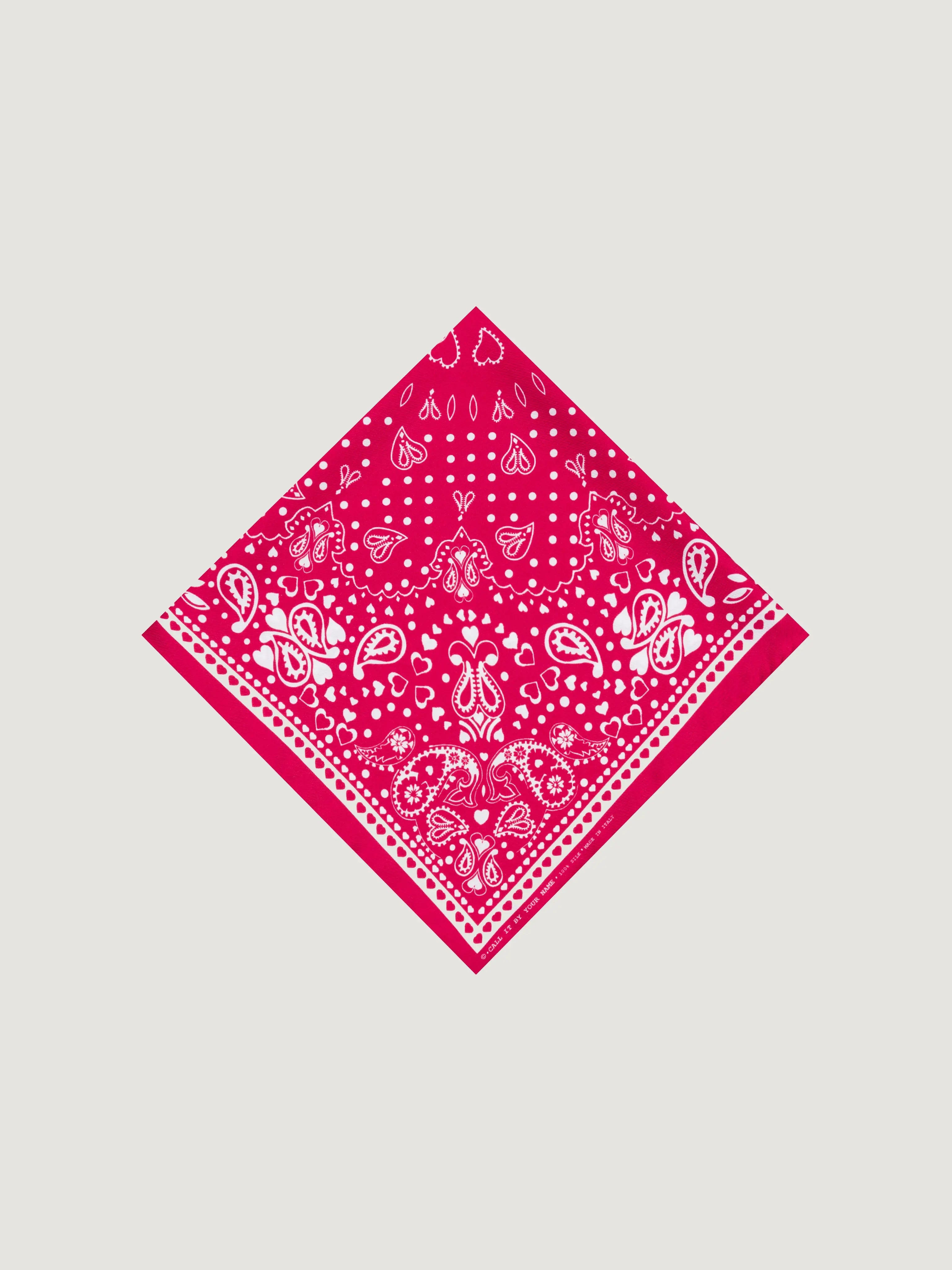 Bandana en Soie - ROUGE MI COLAZON - Petit Modèle