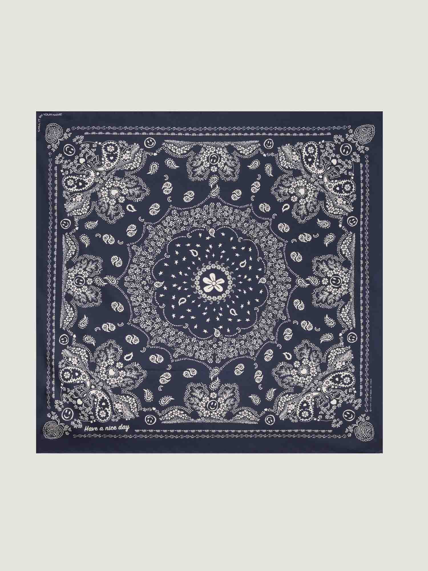 Silk Bandana - NAVY - Small Size